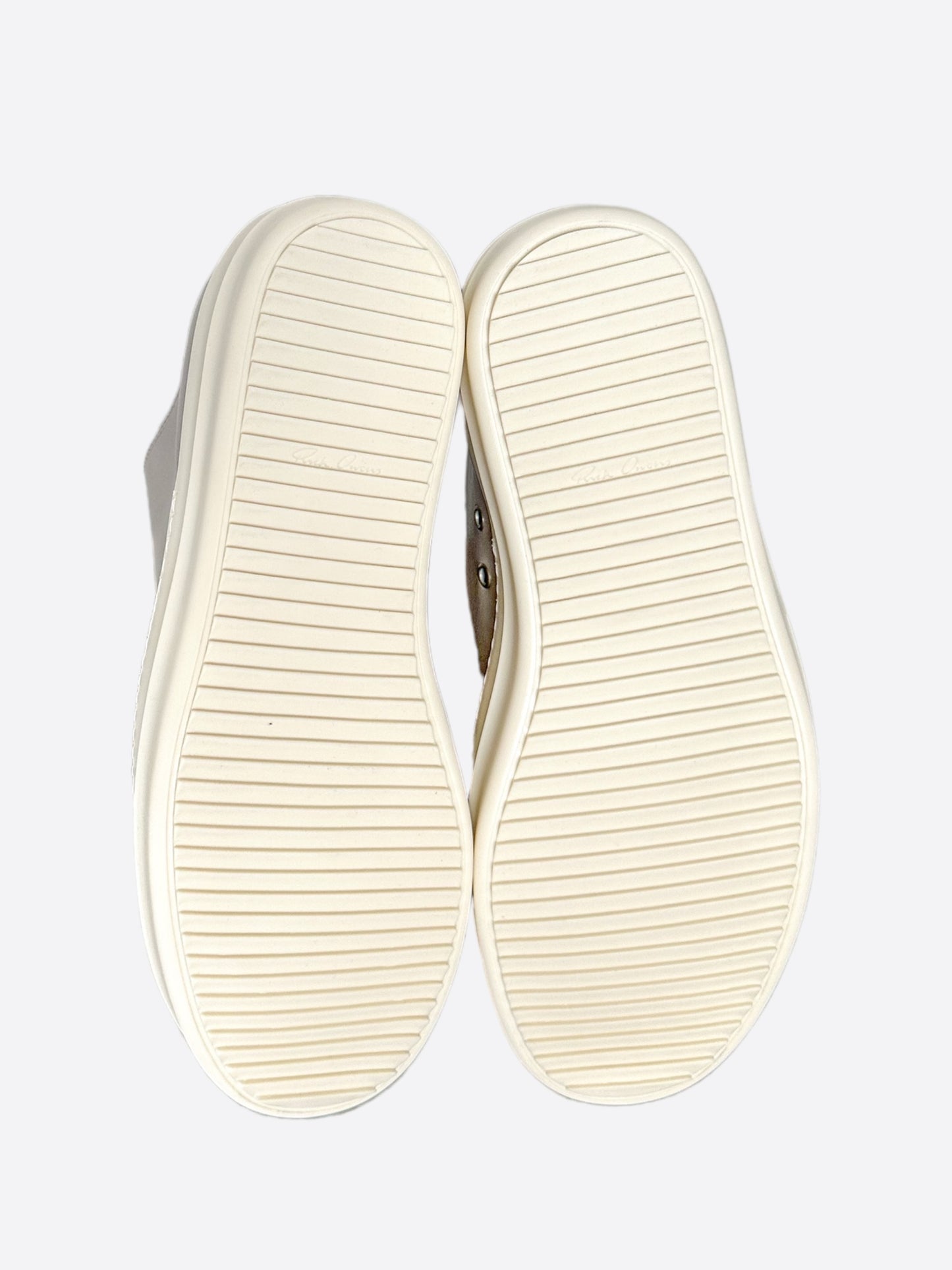 Rick Owens Grey & White Low Top Sneakers