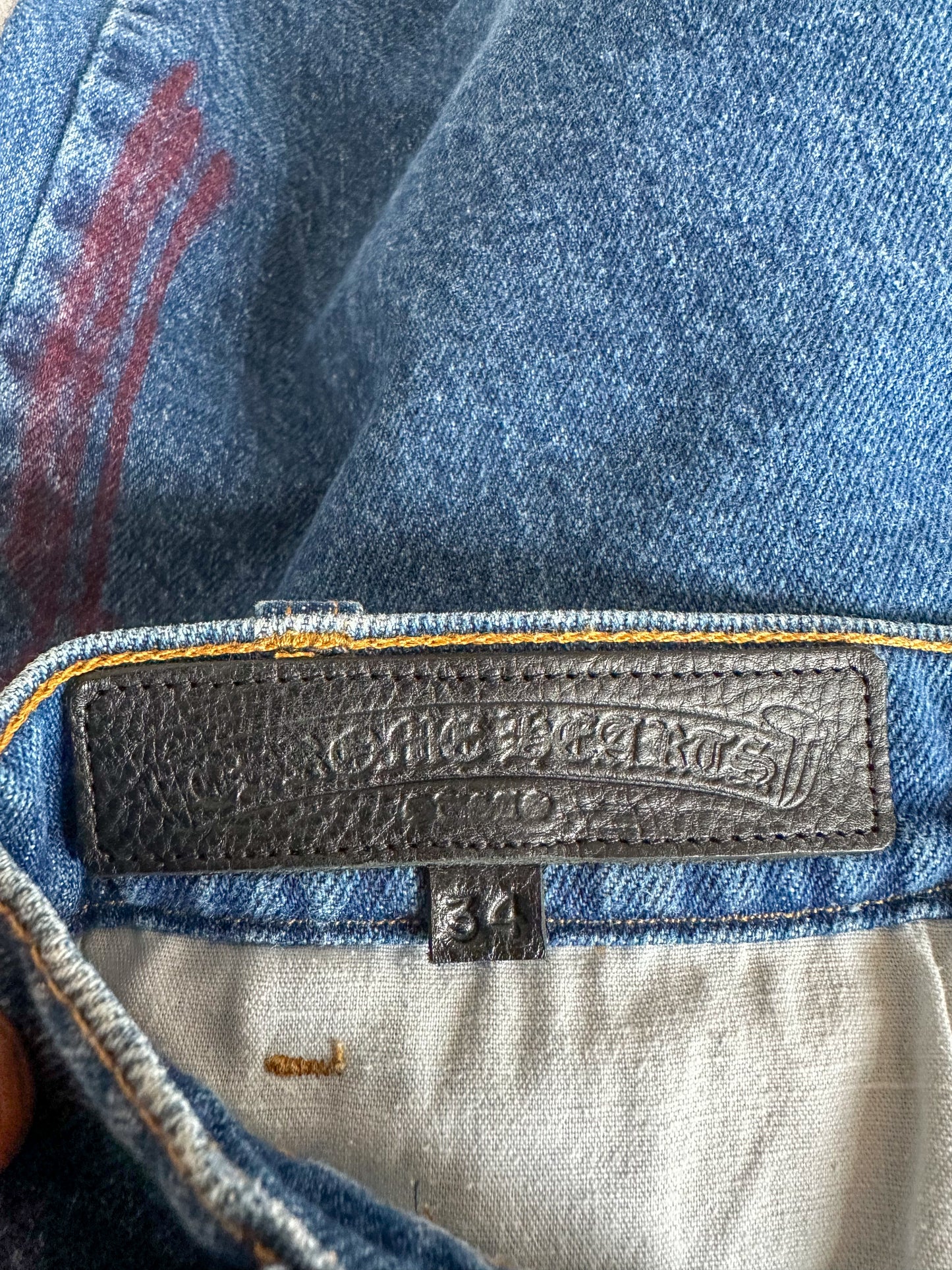 Chrome Hearts Levis Blue Cross Patch Stencil Jeans
