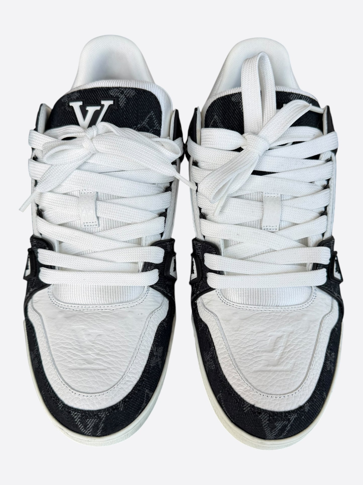 Louis Vuitton Black & White Denim Monogram Trainers