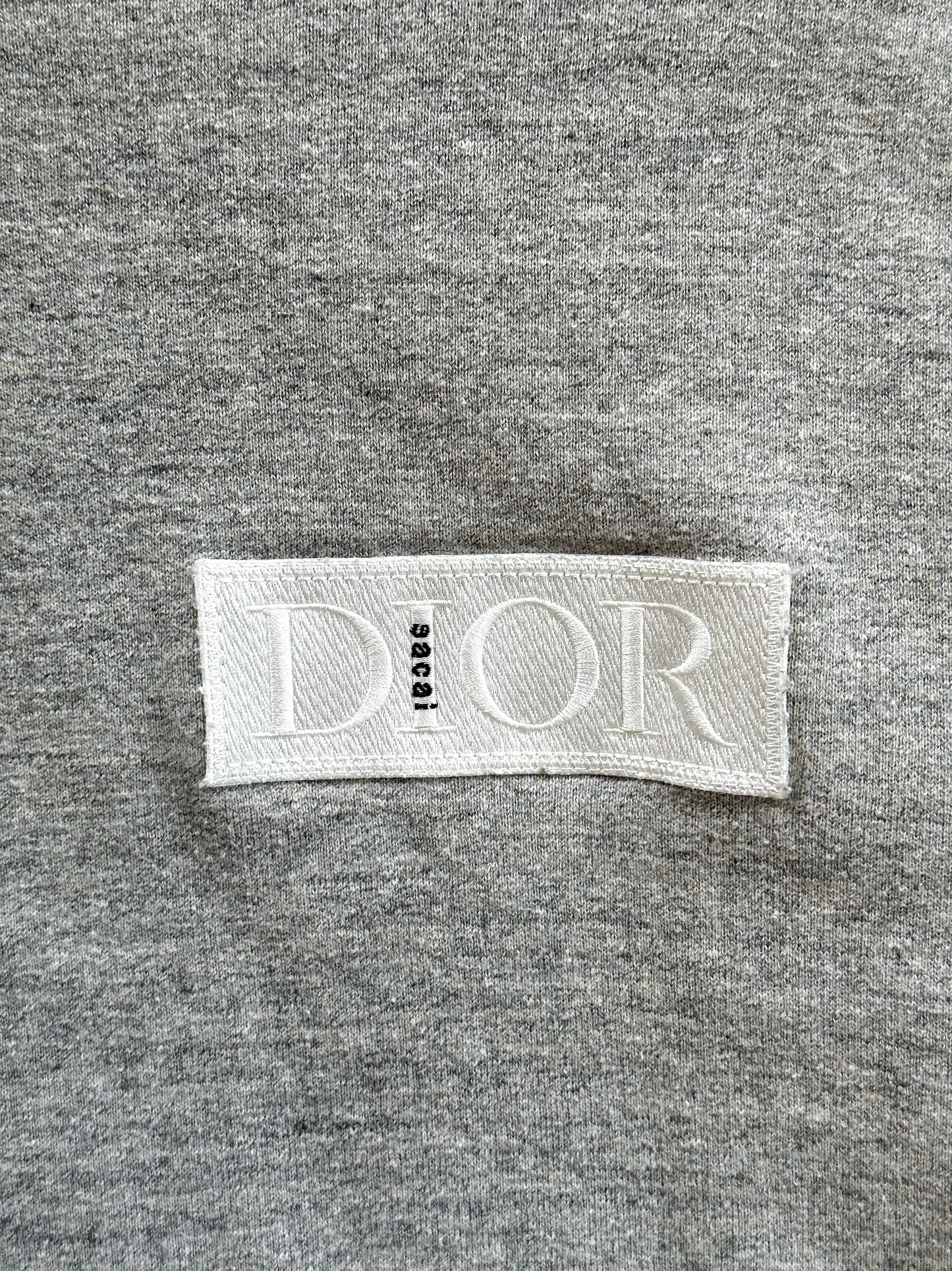 Dior Sacai Grey Embroidered Patch Sweater