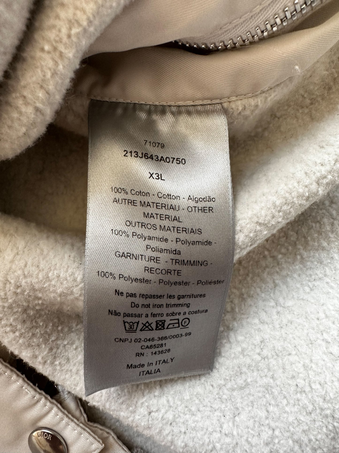 Dior Sacai Grey Embroidered Patch Sweater