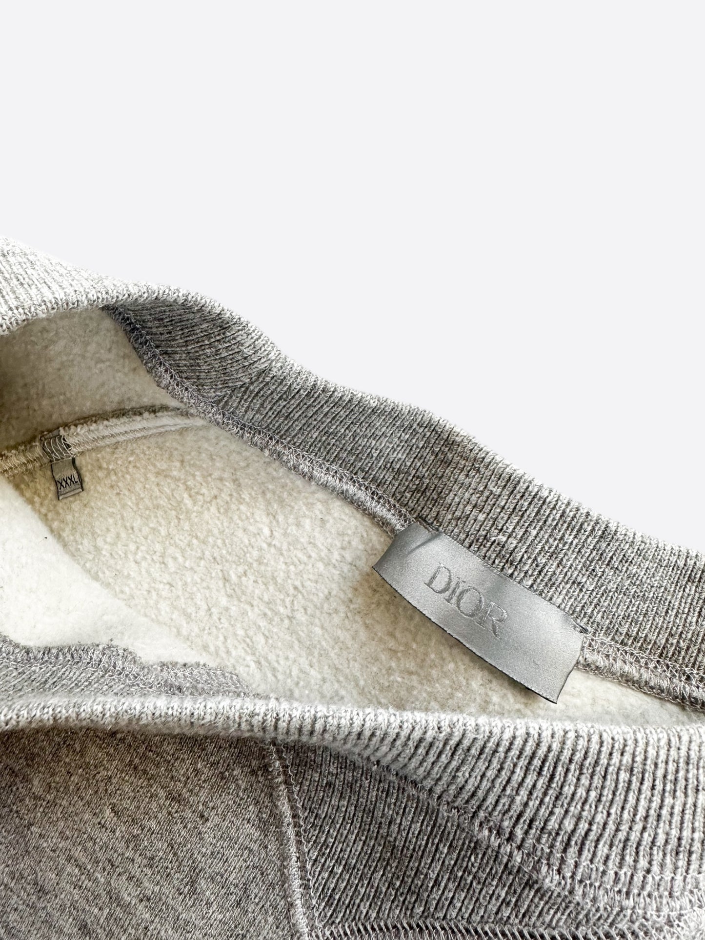 Dior Sacai Grey Embroidered Patch Sweater