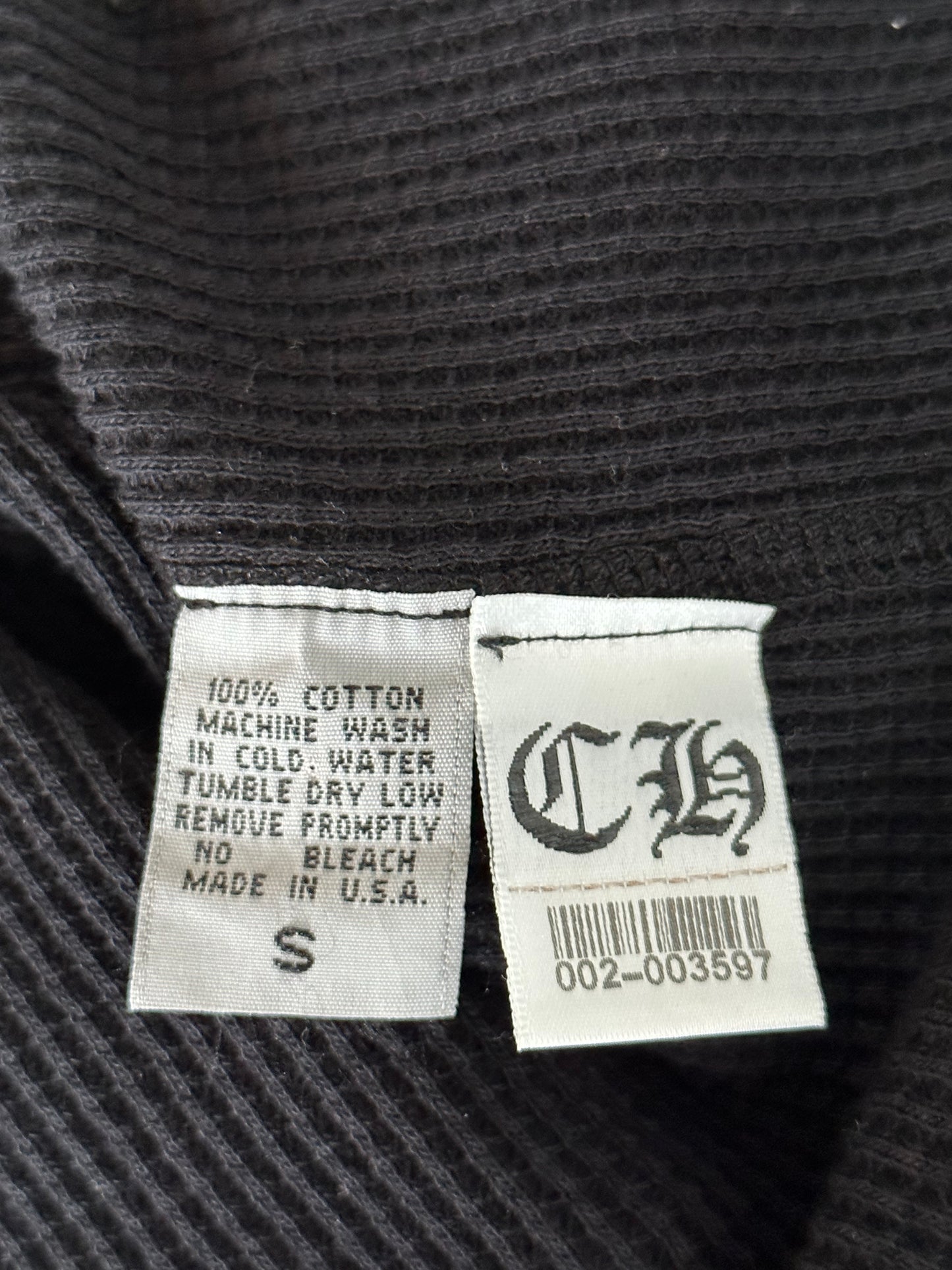 Chrome Hearts Black Horseshoe Logo Thermal Hoodie