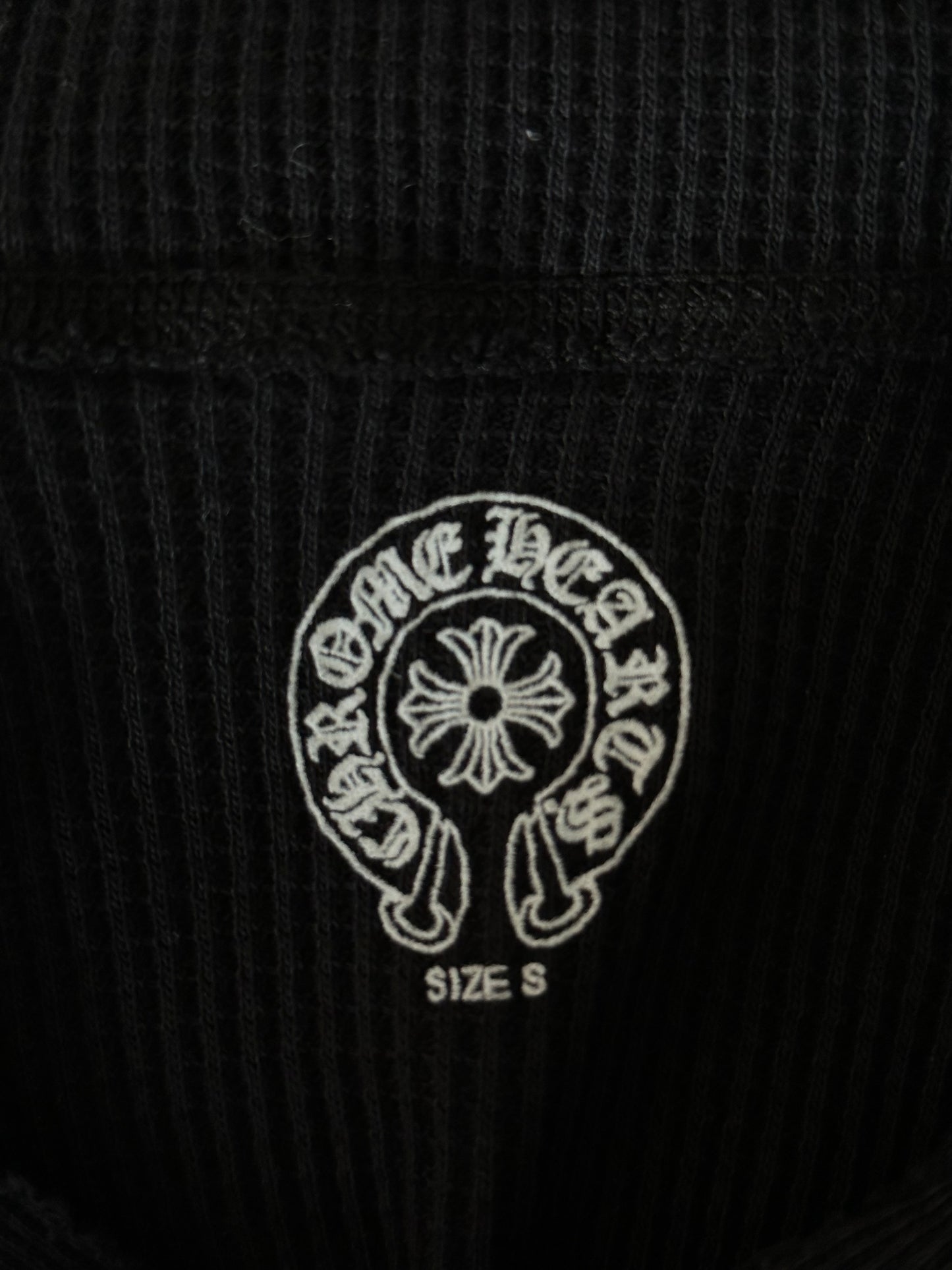 Chrome Hearts Black Horseshoe Logo Thermal Hoodie