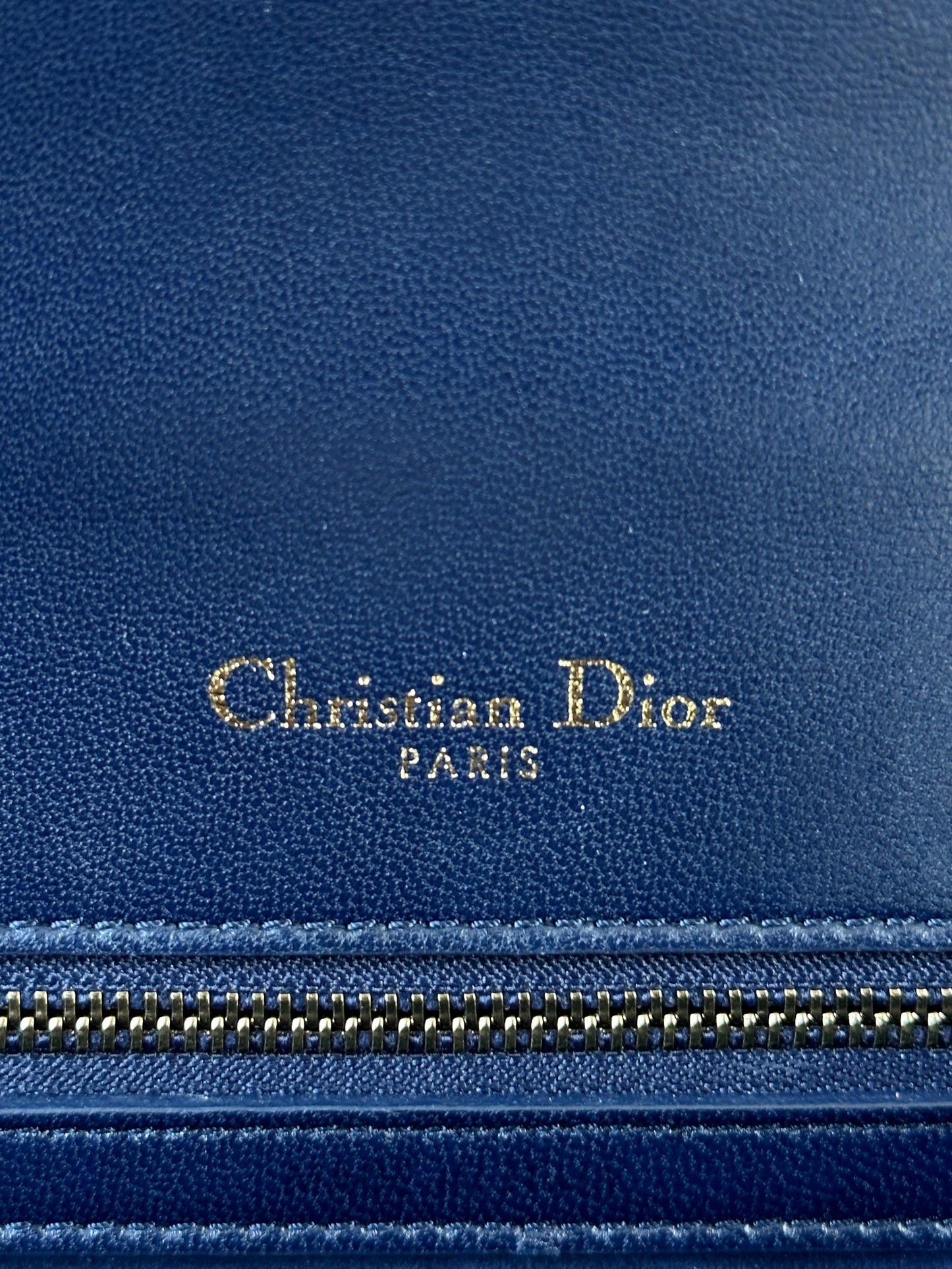 Dior Blue & Gold Leather Medium Bag
