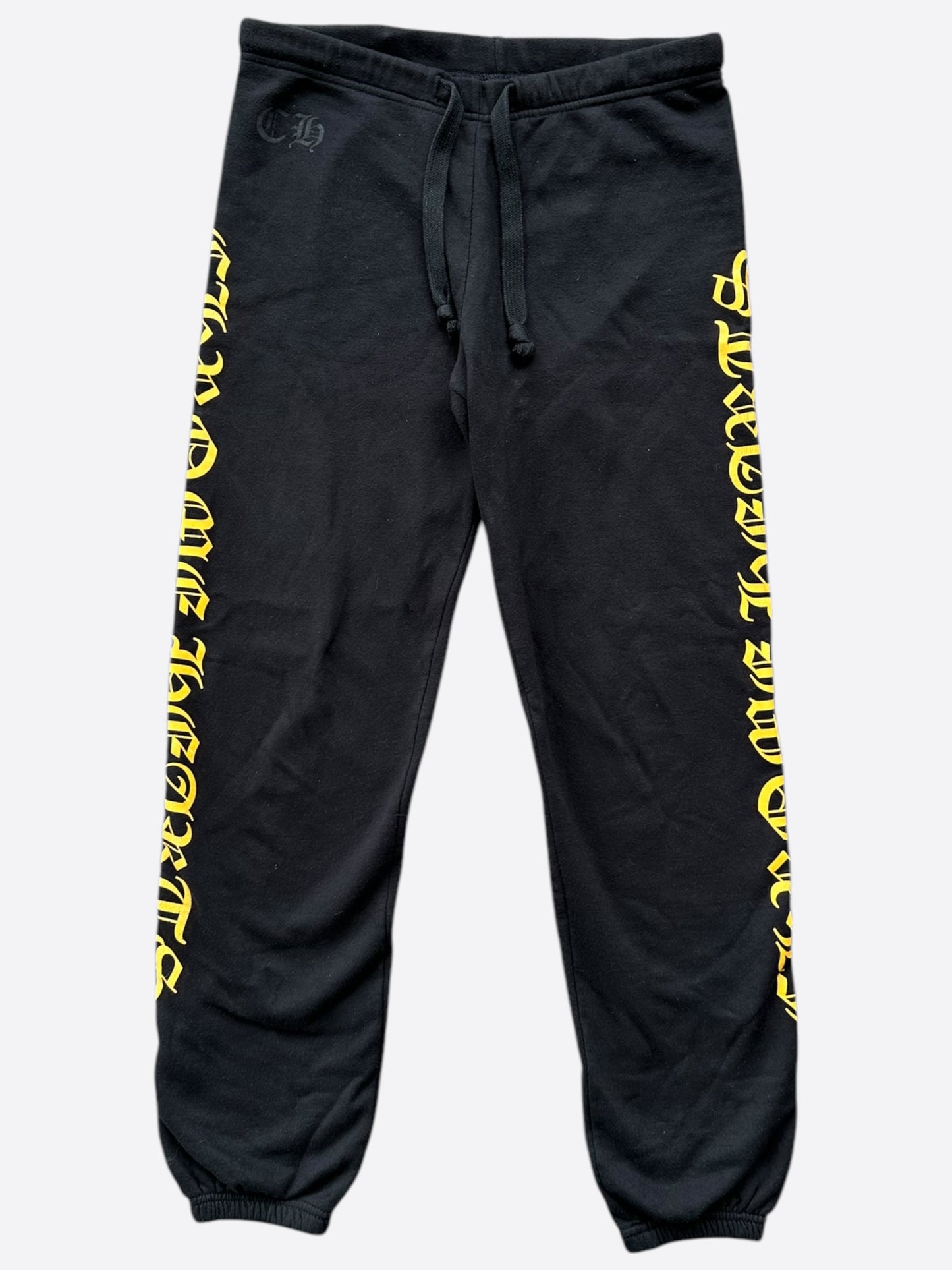 Chrome Hearts Black & Yellow Script Sweatpants