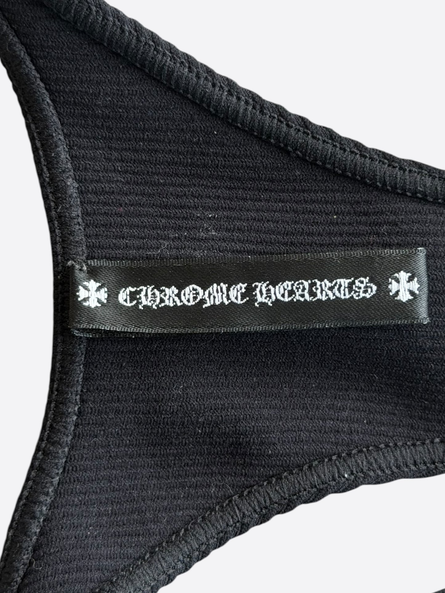 Chrome Hearts Black & White CH Logo Bra