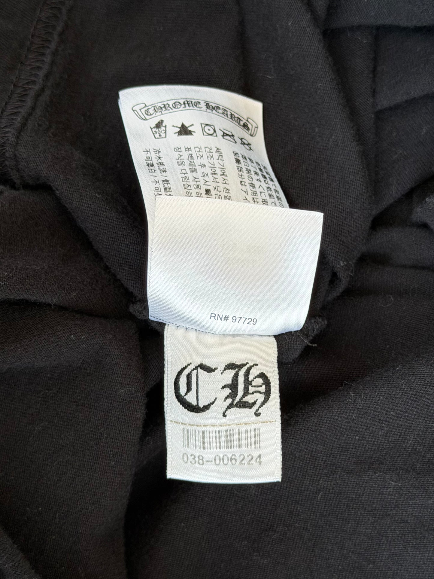 Chrome Hearts Black Neck Logo Longsleeve T-Shirt