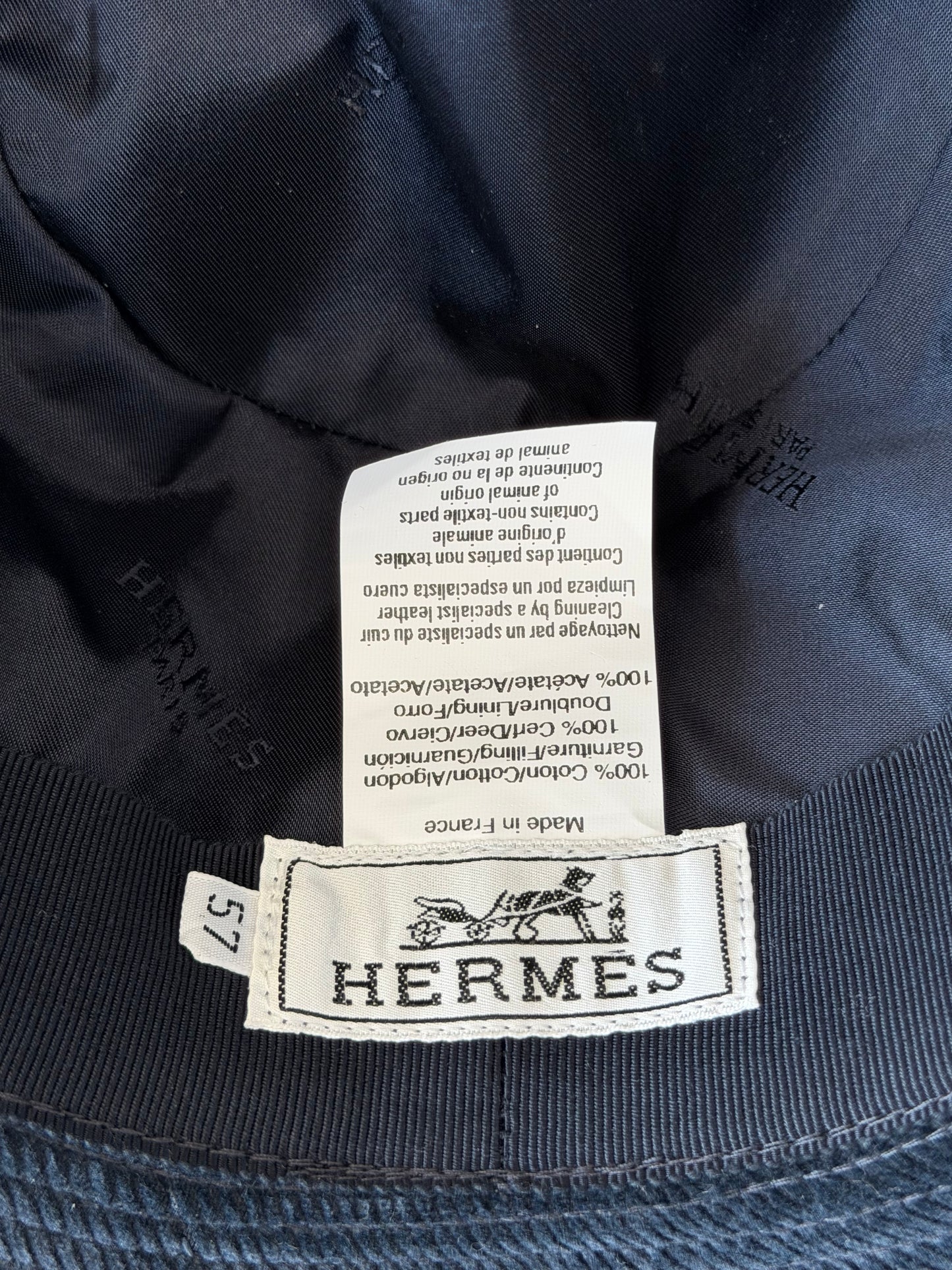 Hermes Navy & Black Corduroy Fedora