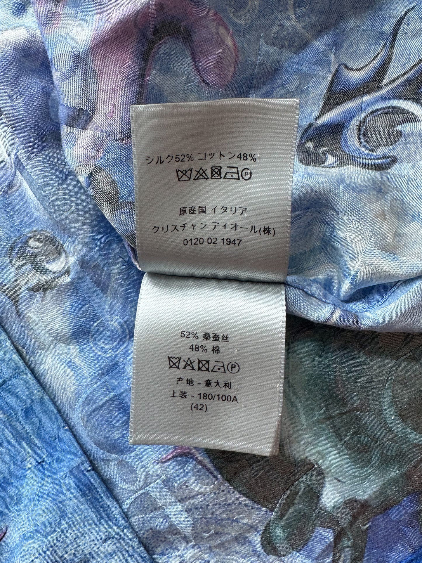 Dior Kenny Scharf Blue Oblique Button Up Shirt