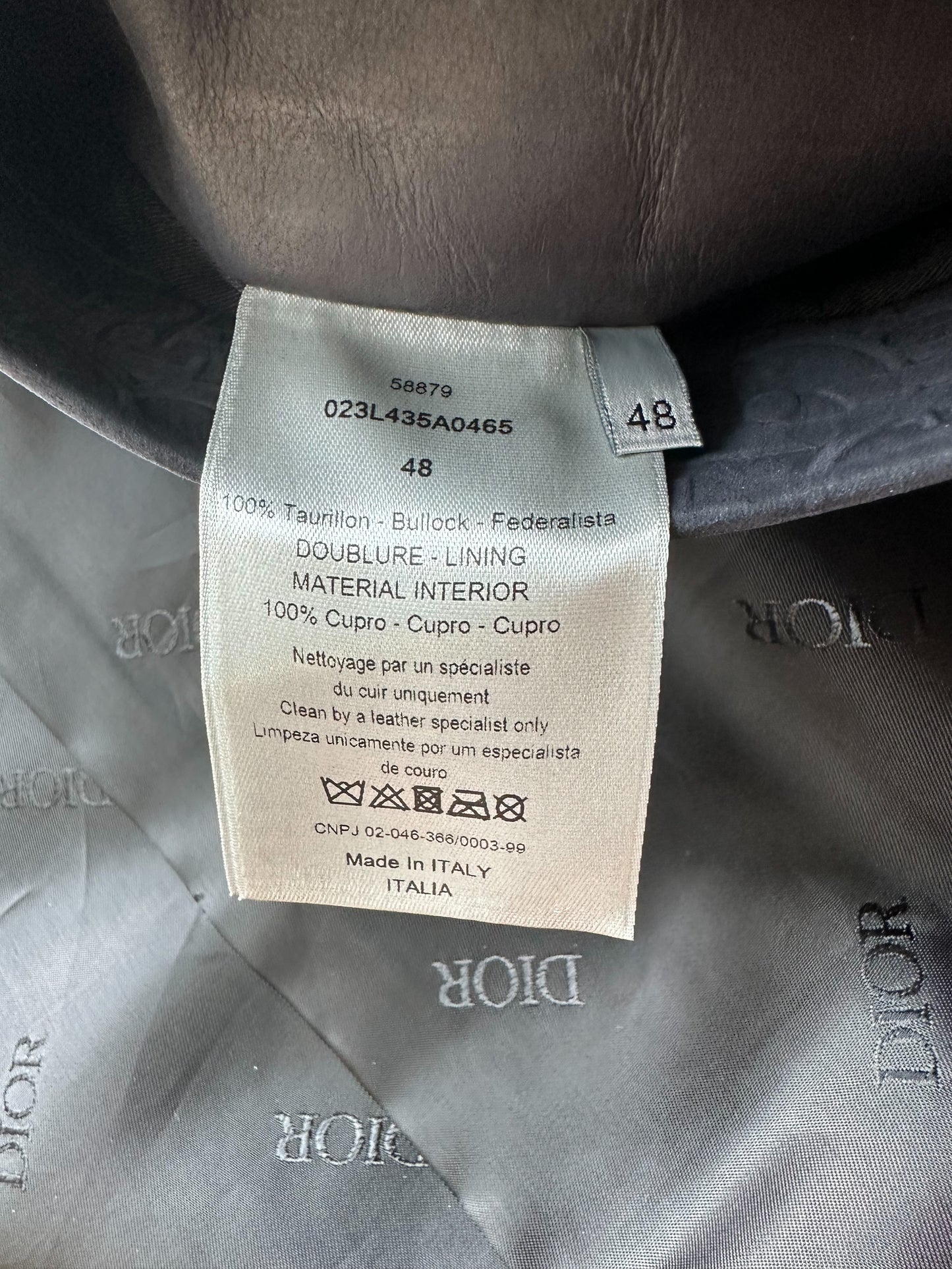 Dior Navy Oblique Leather Bomber Jacket