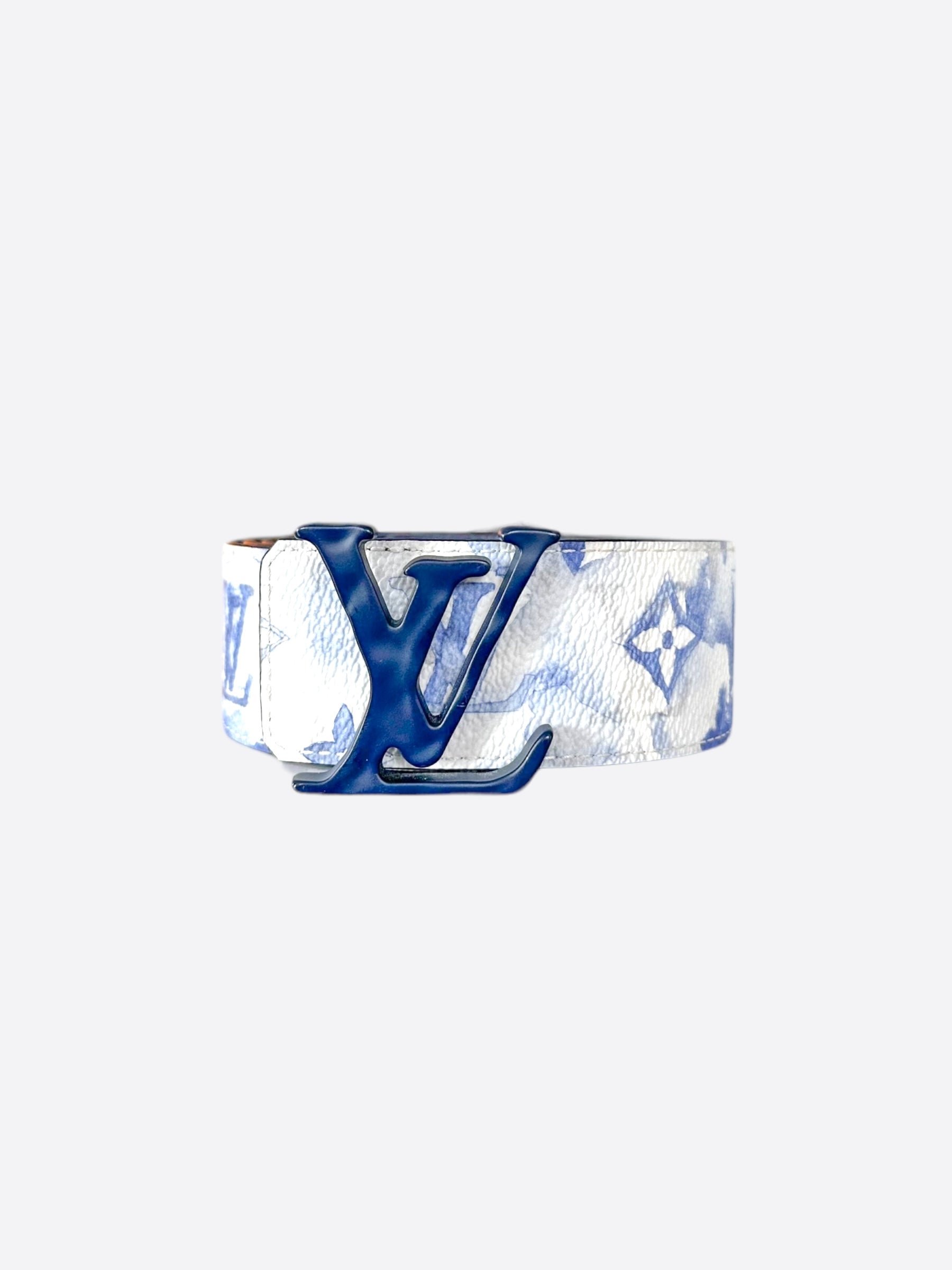 Louis Vuitton Blue White Watercolor Monogram Belt – Savonches