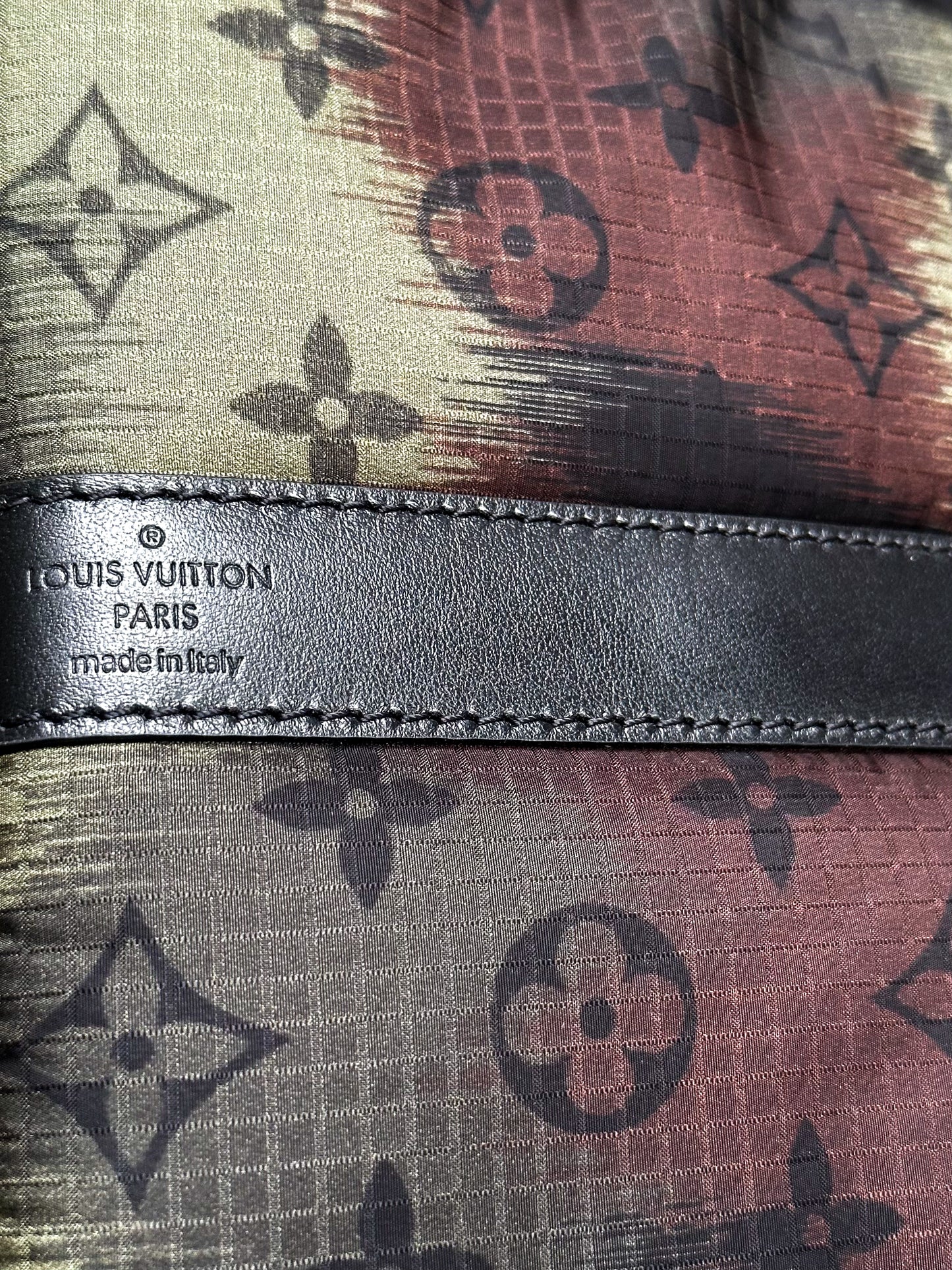 Louis Vuitton Green Camouflage Monogram Nylon Keepall 50