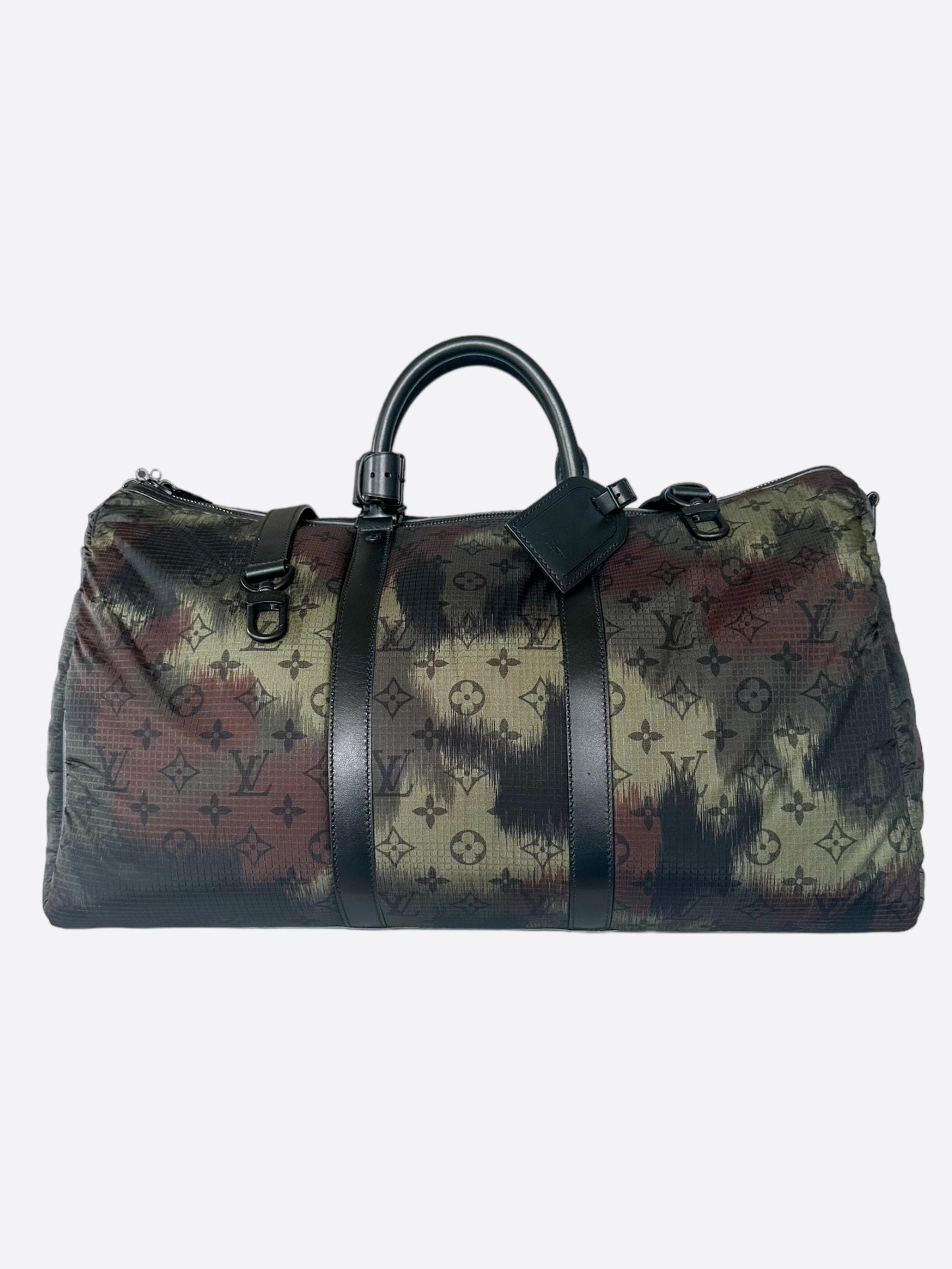 Louis Vuitton Green Camouflage Monogram Nylon Keepall 50