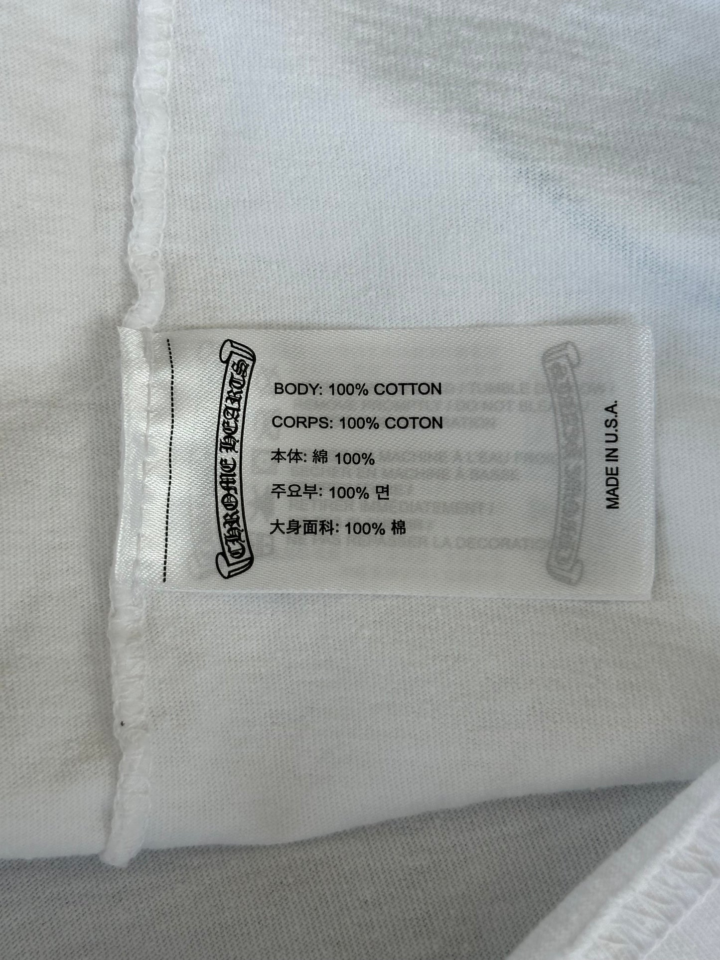 Chrome Hearts White & Blue Horseshoe Logo Longsleeve Kids's T-Shirt