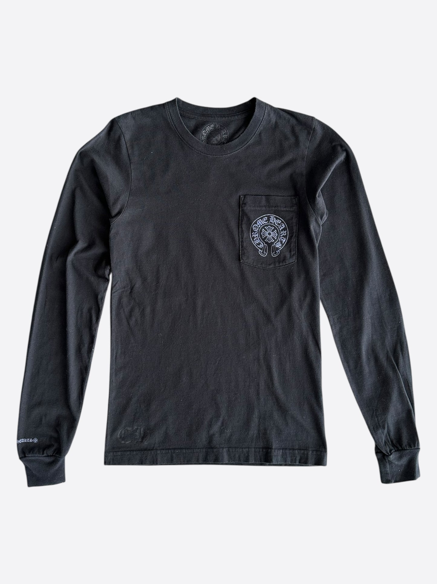 Chrome Hearts Black & Blue Staff Horseshoe Logo Longsleeve T-Shirt