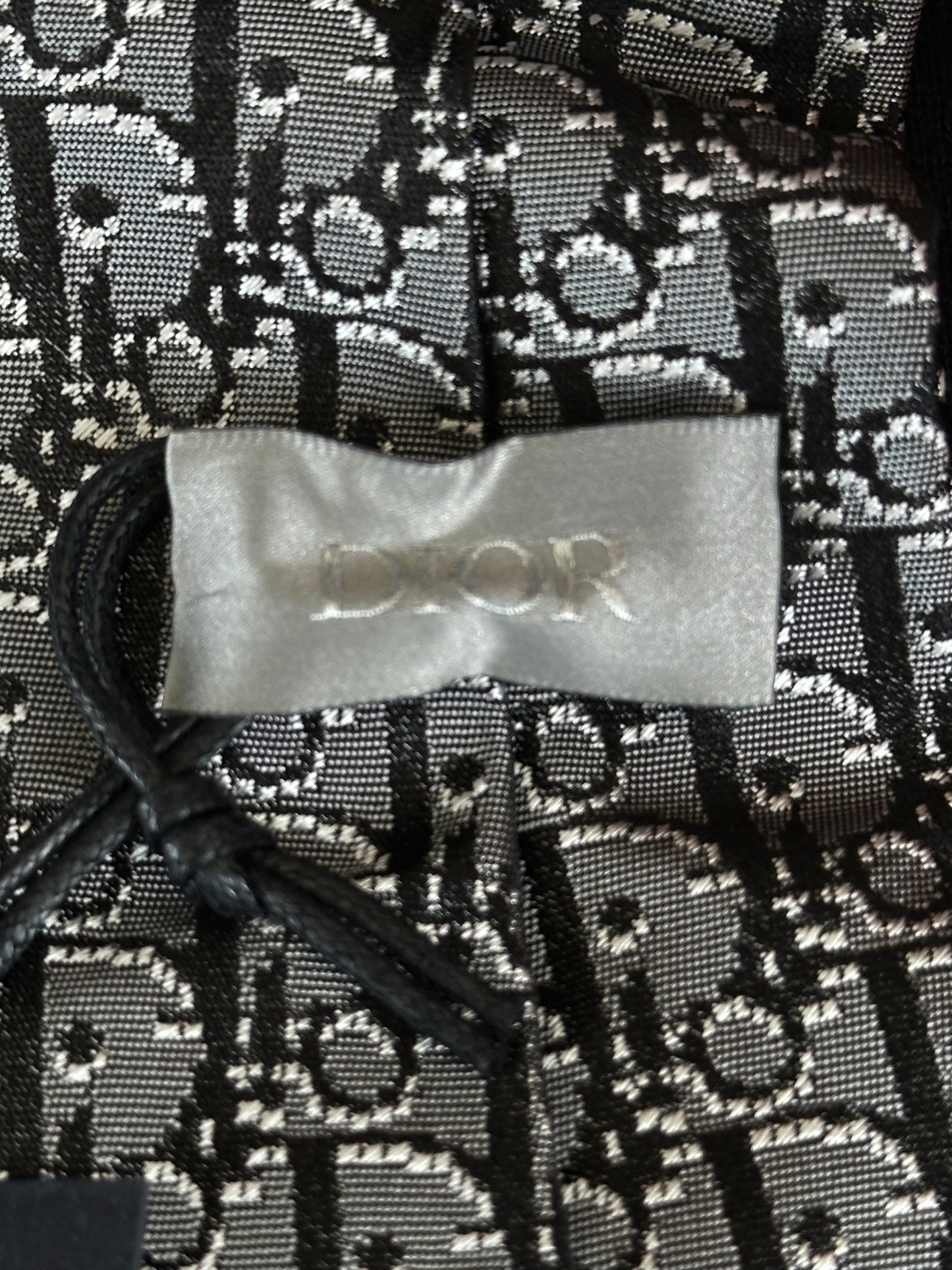Dior Grey & Black Oblique Tie