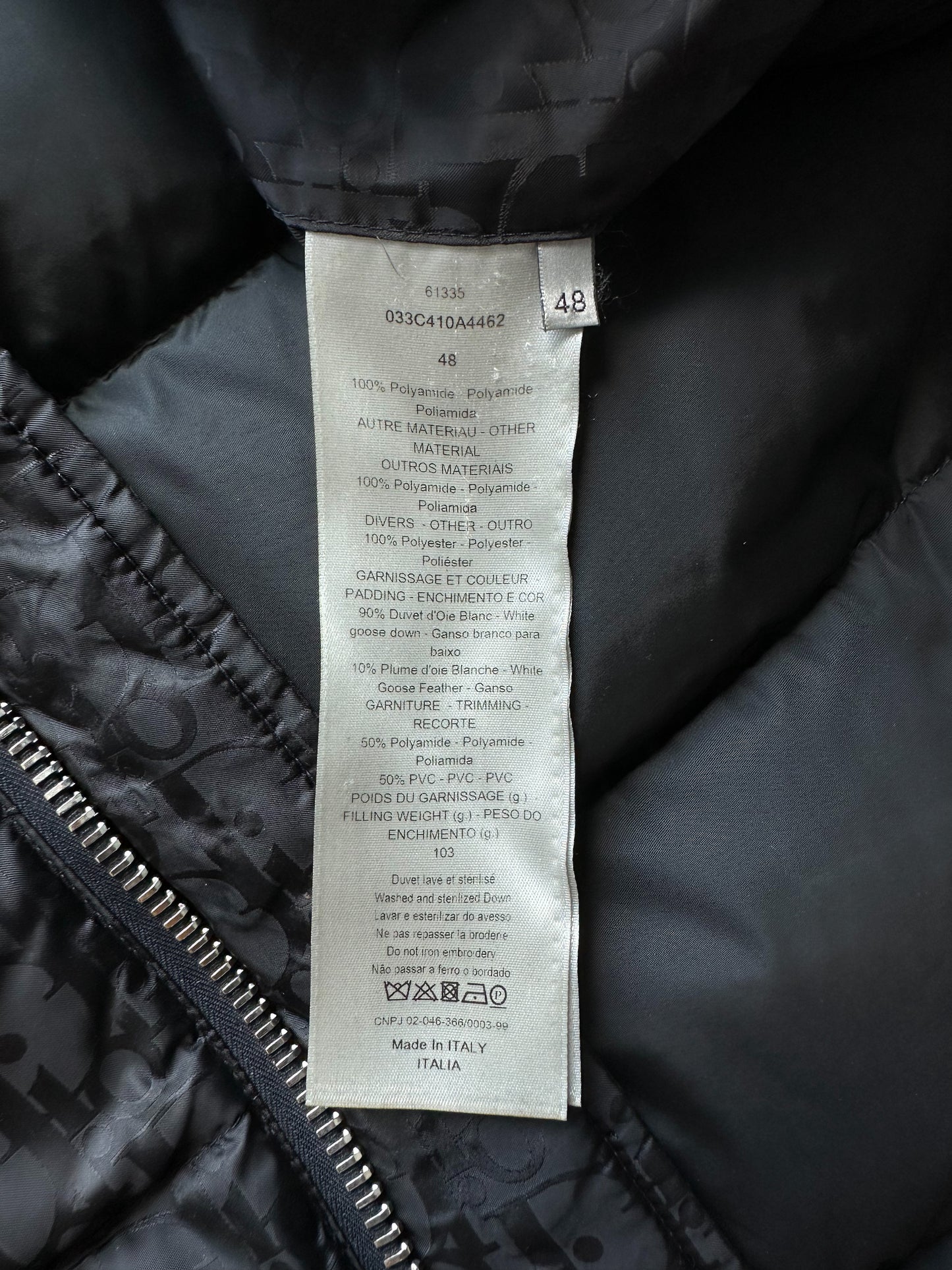 Dior Black Oblique Puffer Vest