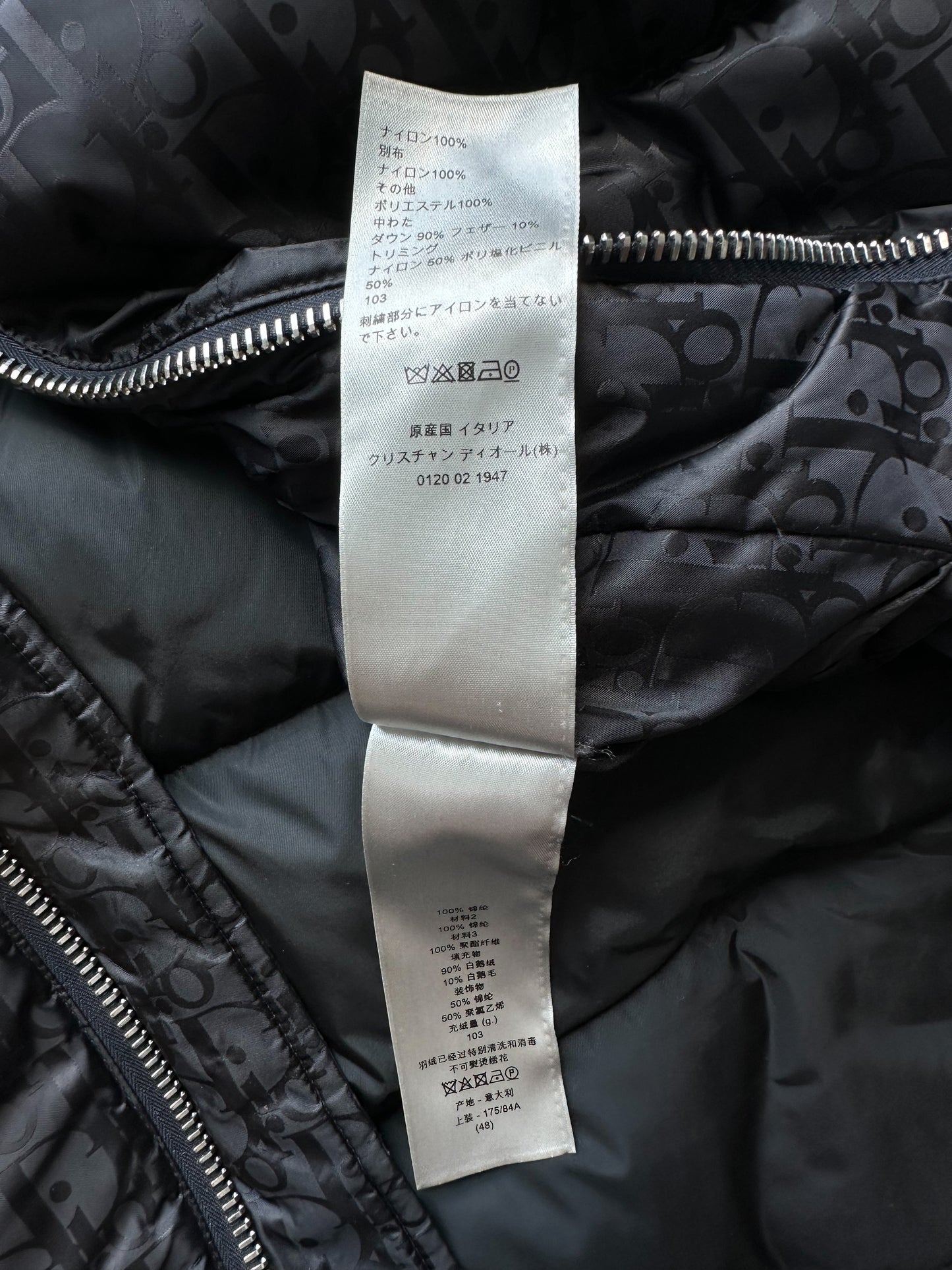 Dior Black Oblique Puffer Vest