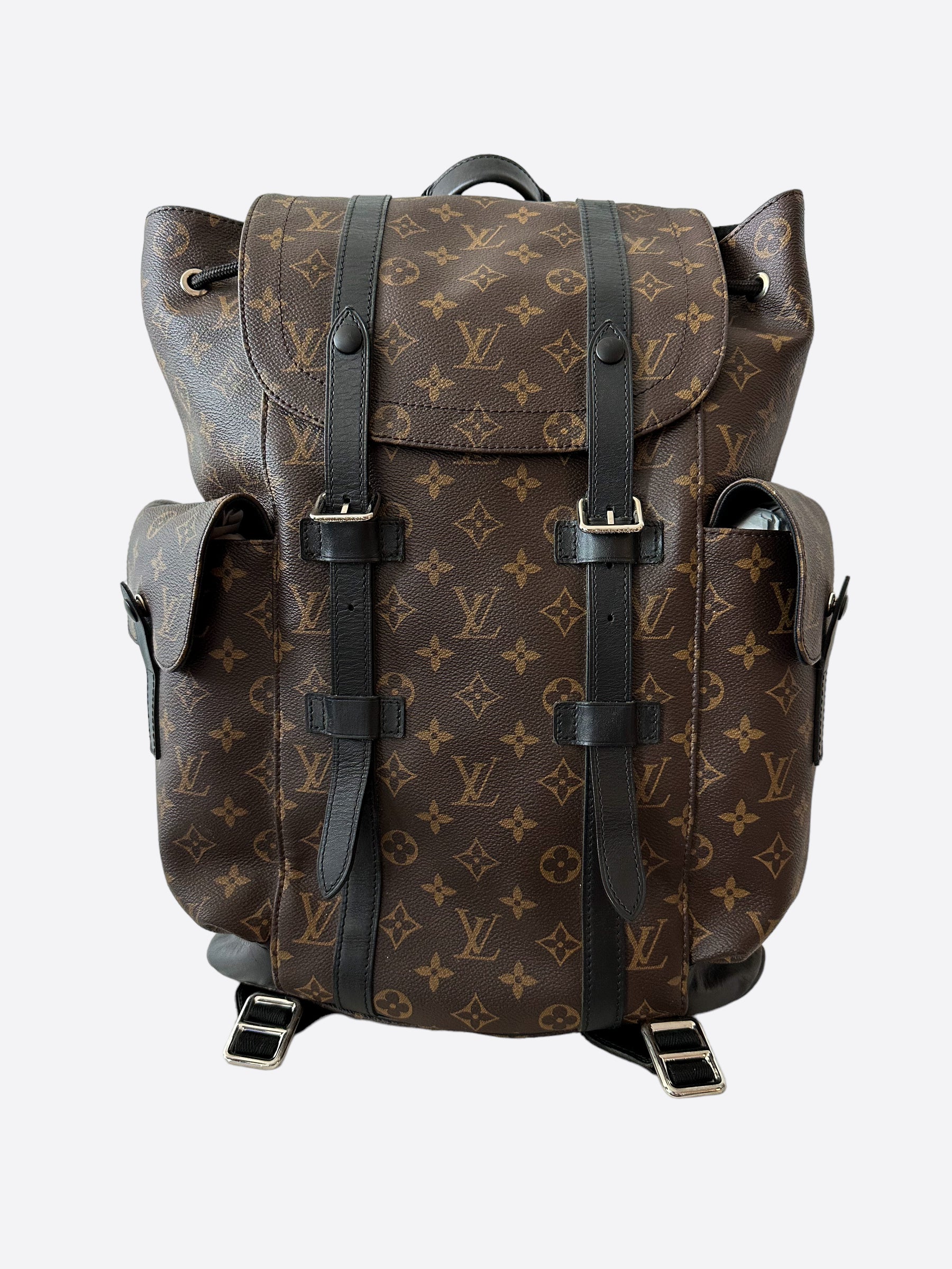 Louis Vuitton Christopher Monogram Macassar Canvas Backpack Bag Brown