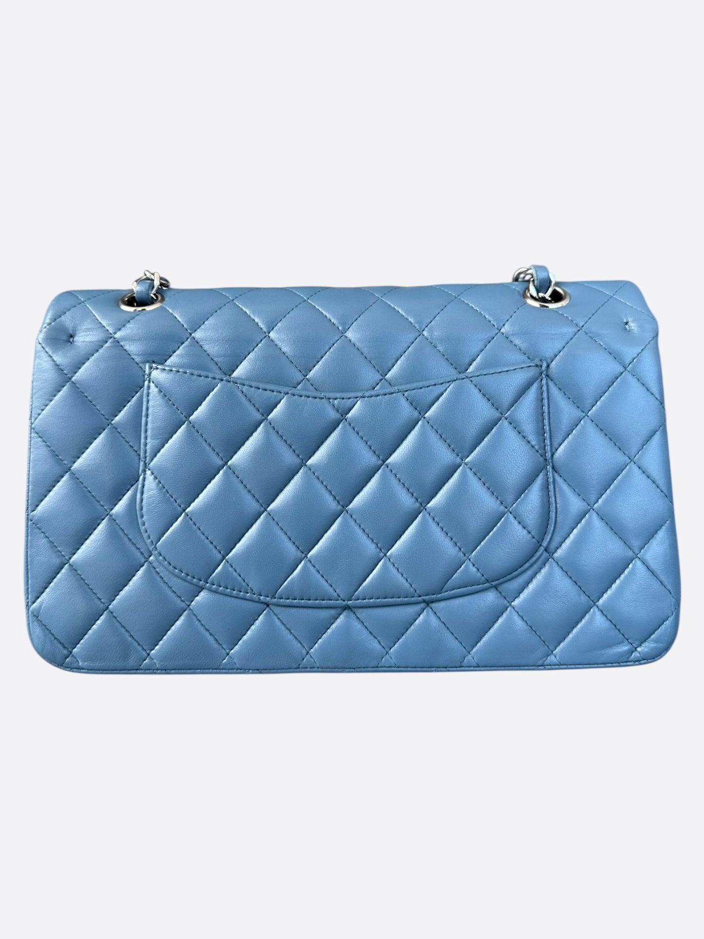 Chanel Blue Lambskin Quilted Medium Flap Bag