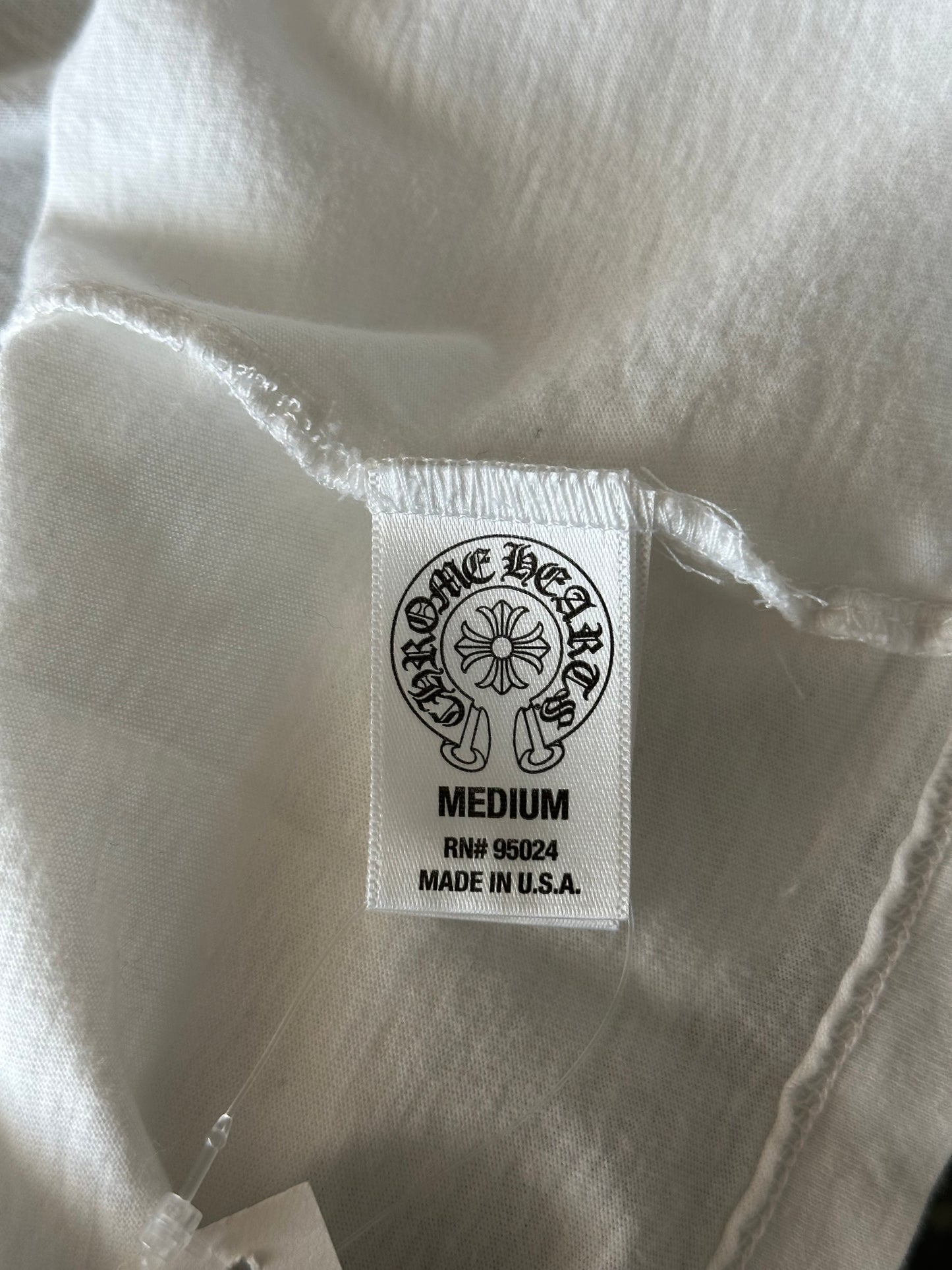 Chrome Hearts White Leather Patch T-Shirt