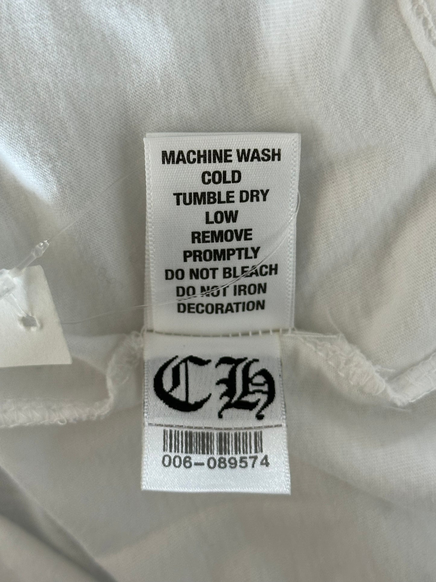 Chrome Hearts White Leather Patch T-Shirt