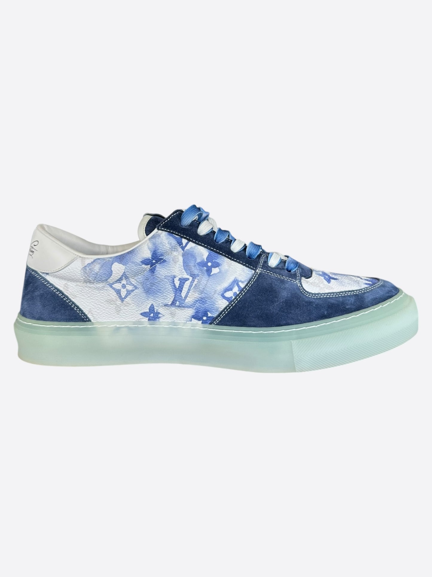 Louis Vuitton Blue Watercolor Monogram Ollie Sneakers
