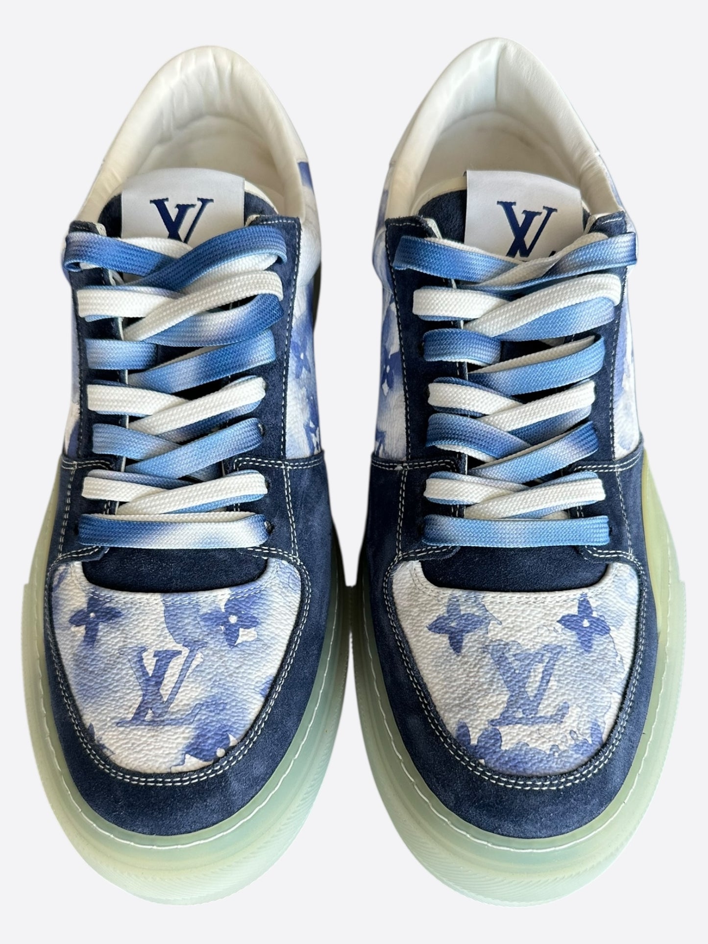 Louis Vuitton Blue Watercolor Monogram Ollie Sneakers