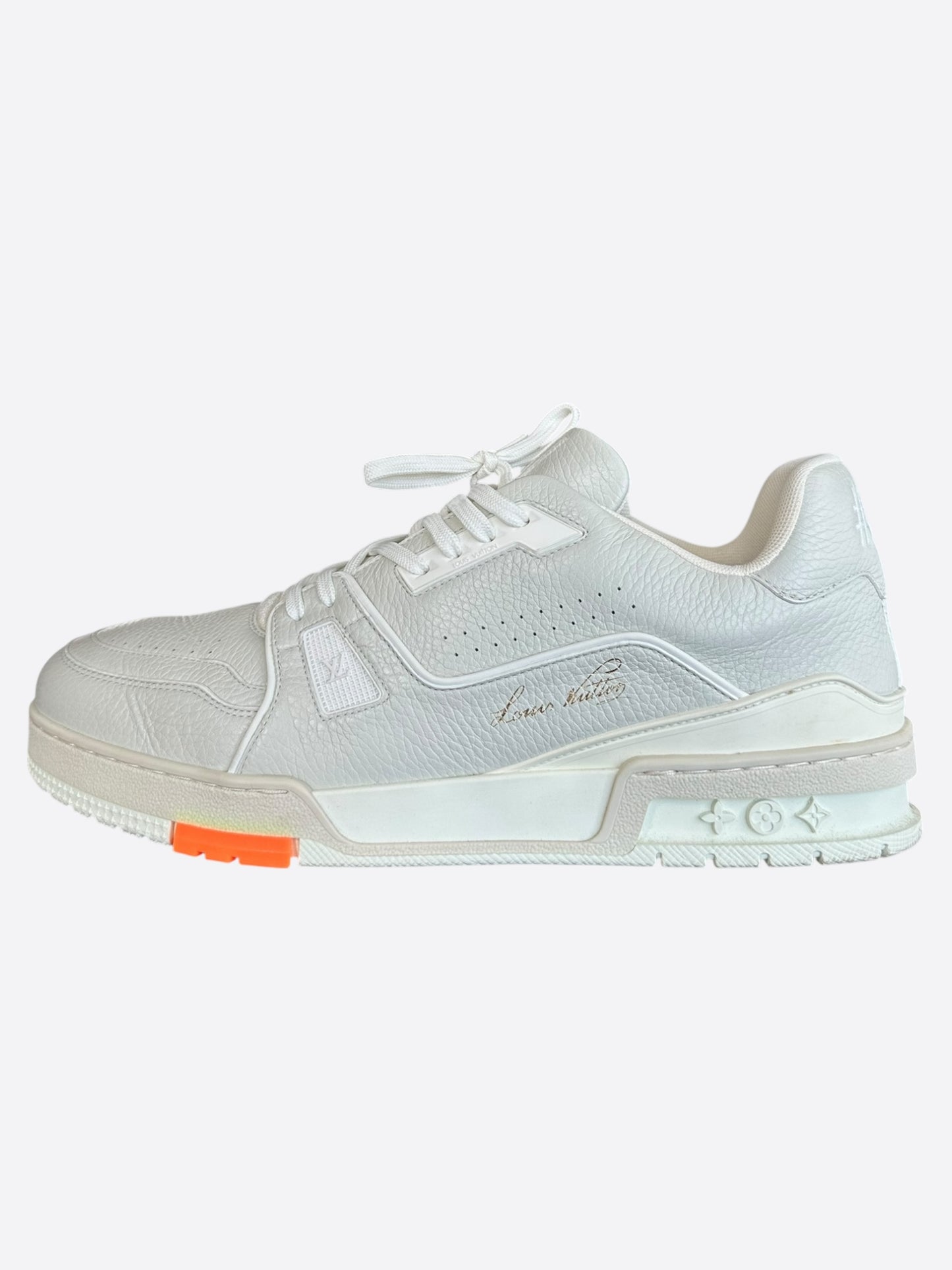 Louis Vuitton Grey & White Leather Trainers