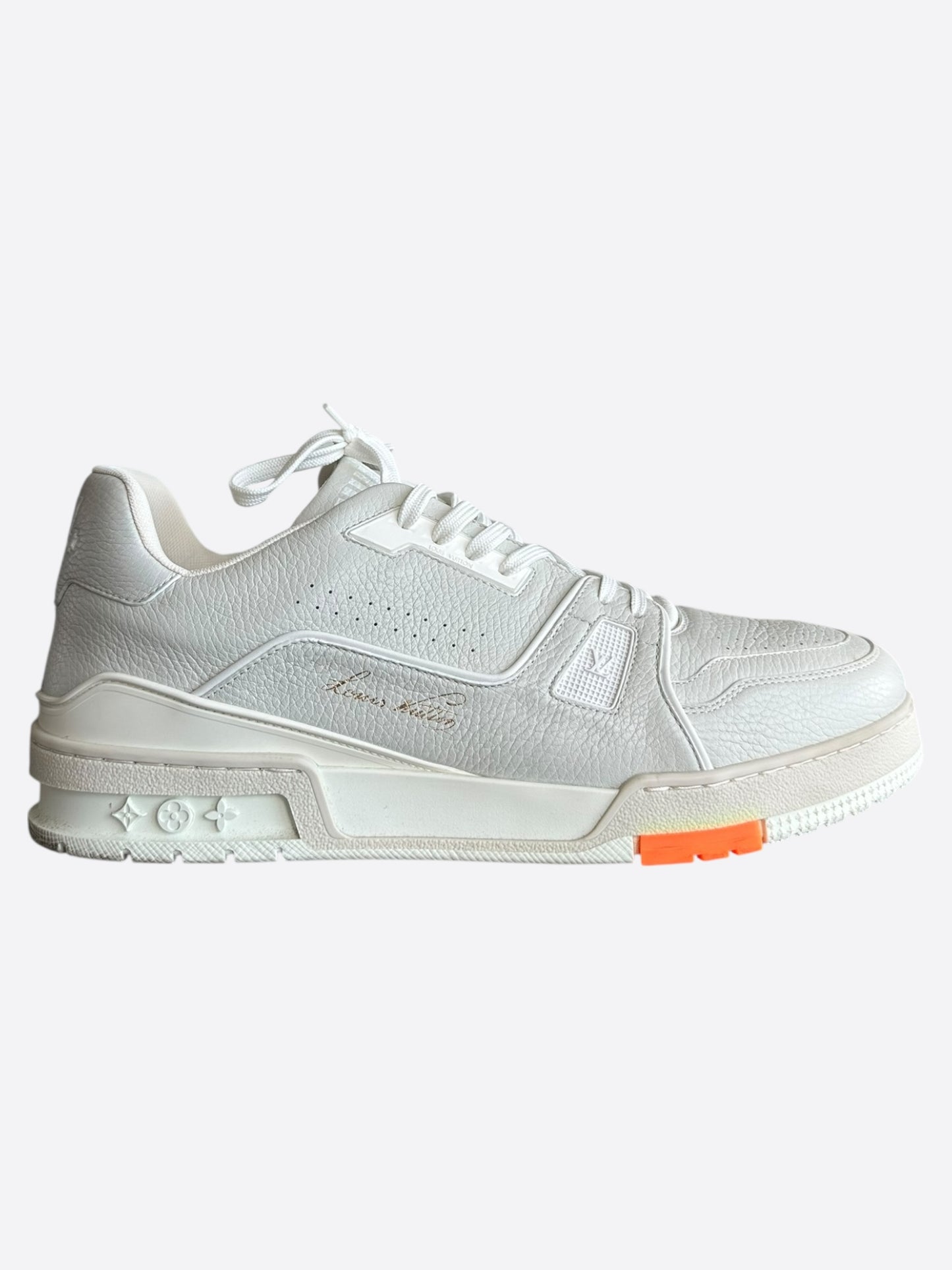 Louis Vuitton Grey & White Leather Trainers