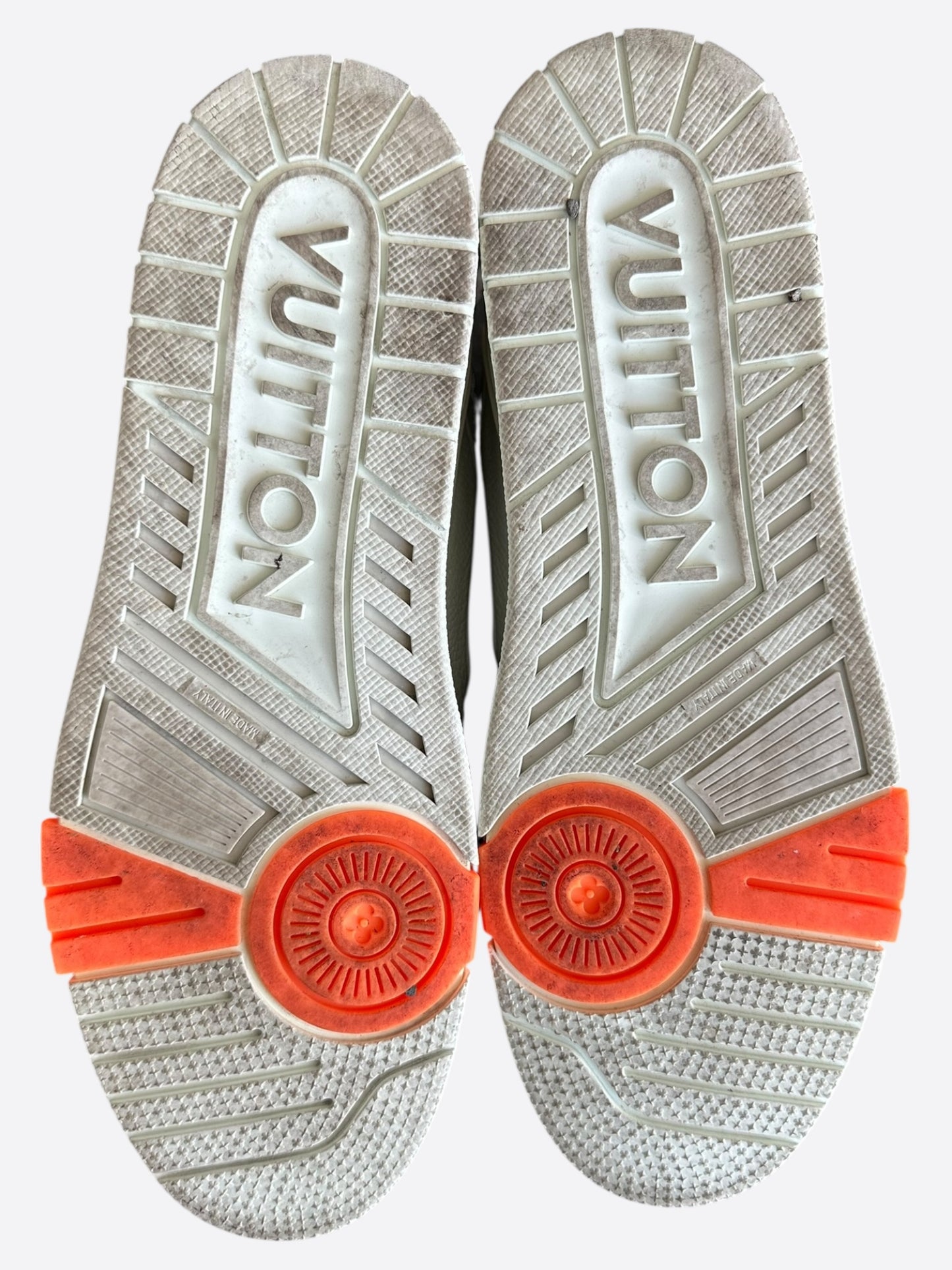 Louis Vuitton Grey & White Leather Trainers