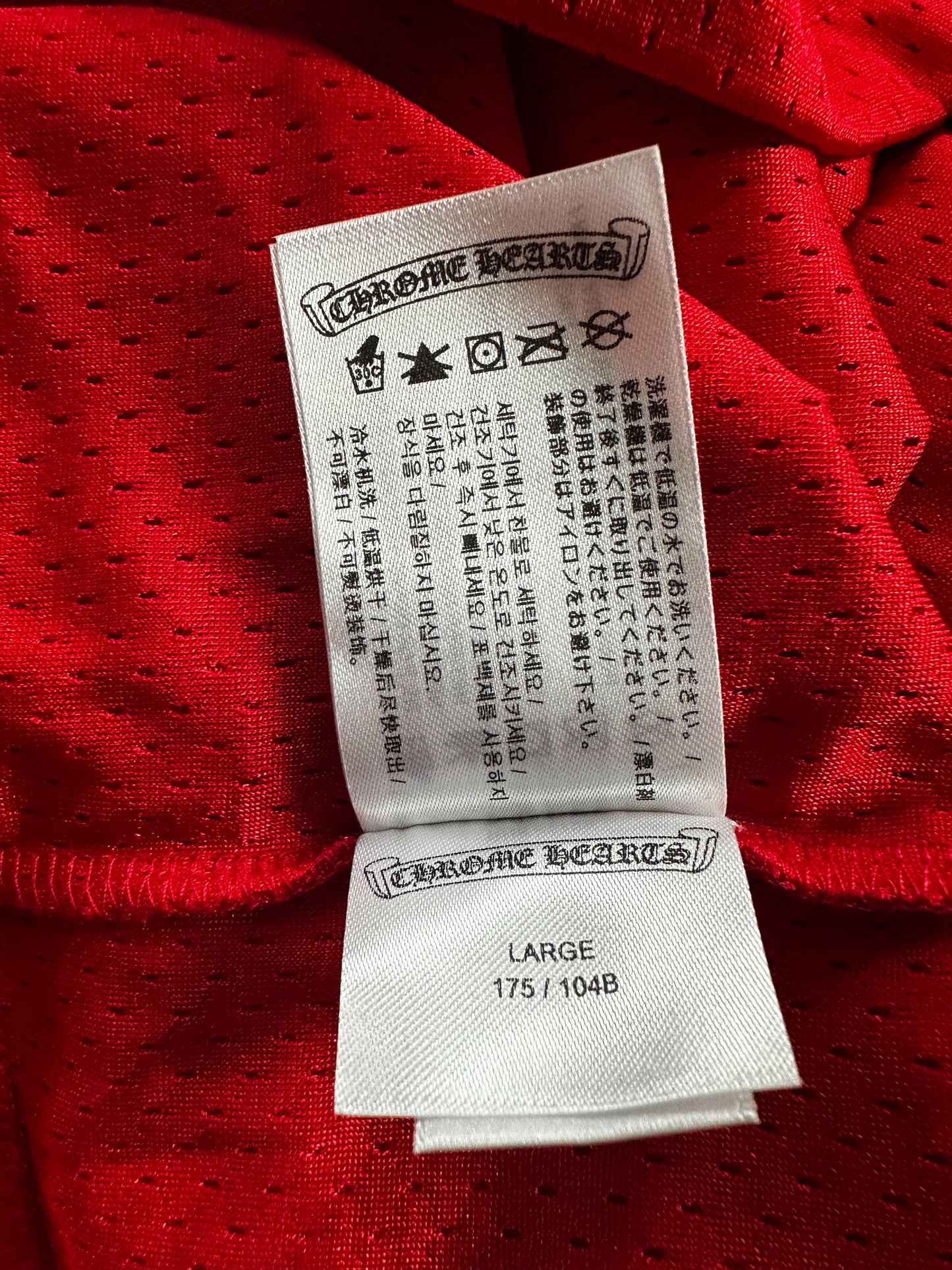 Chrome Hearts Matty Boy Red Form Mesh Jersey T-Shirt