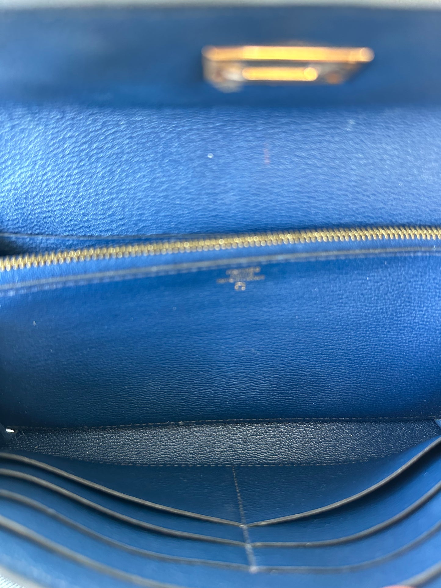 Hermes Black & Blue Crocodile Classic Kelly Wallet