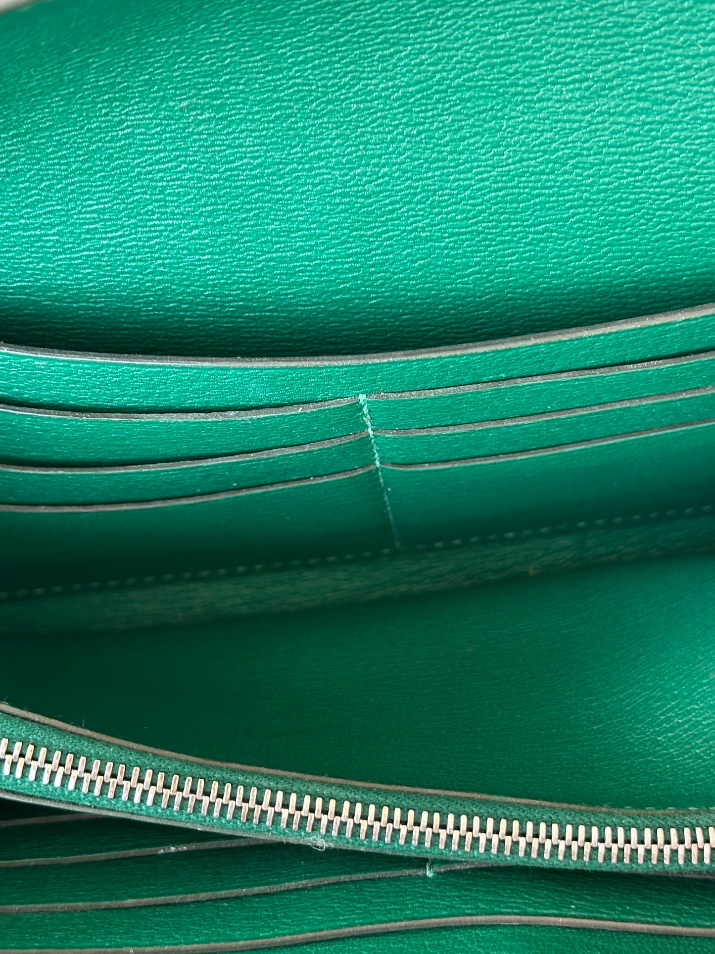 Hermes Green Emerald Crocodile Classic Kelly Wallet