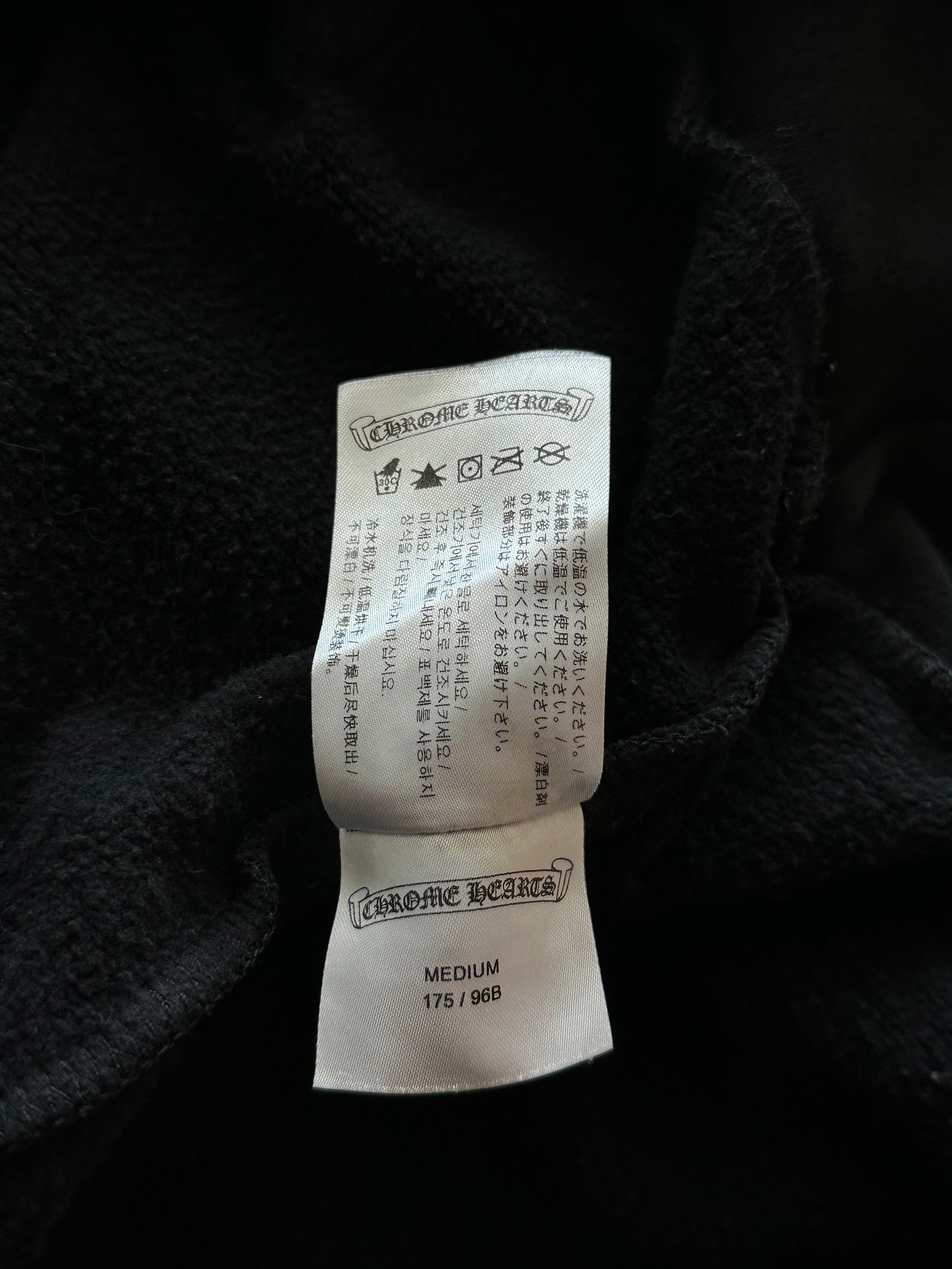 Chrome Hearts Black & White Script Logo Hoodie