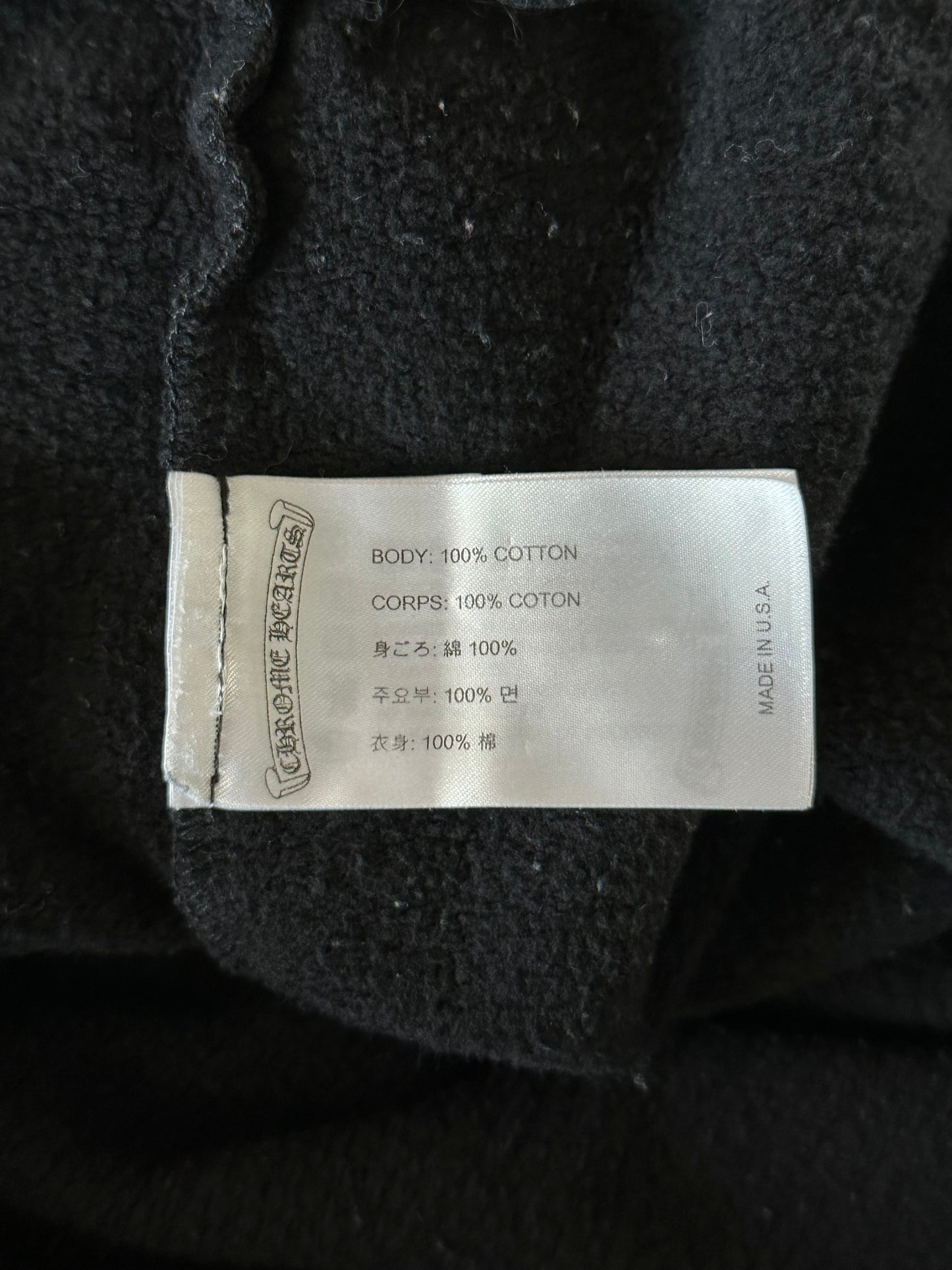 Chrome Hearts Black & White Script Logo Hoodie