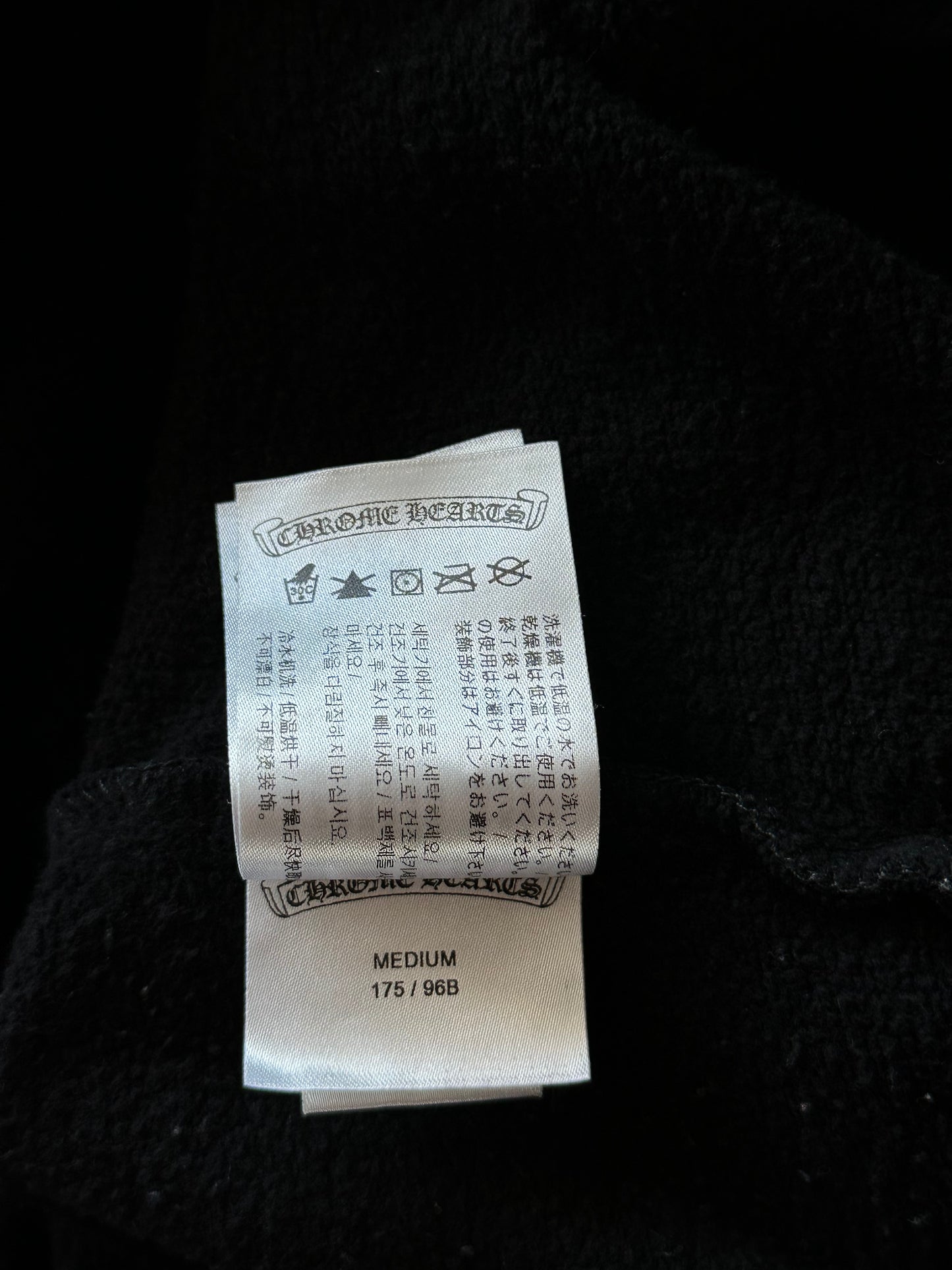 Chrome Hearts Black & White Script Logo Hoodie