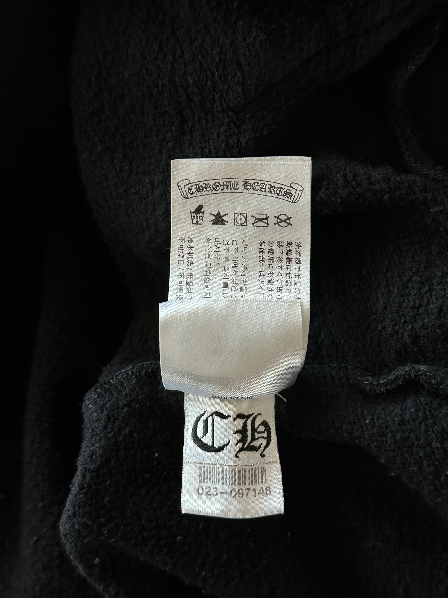 Chrome Hearts Black & White Script Logo Hoodie