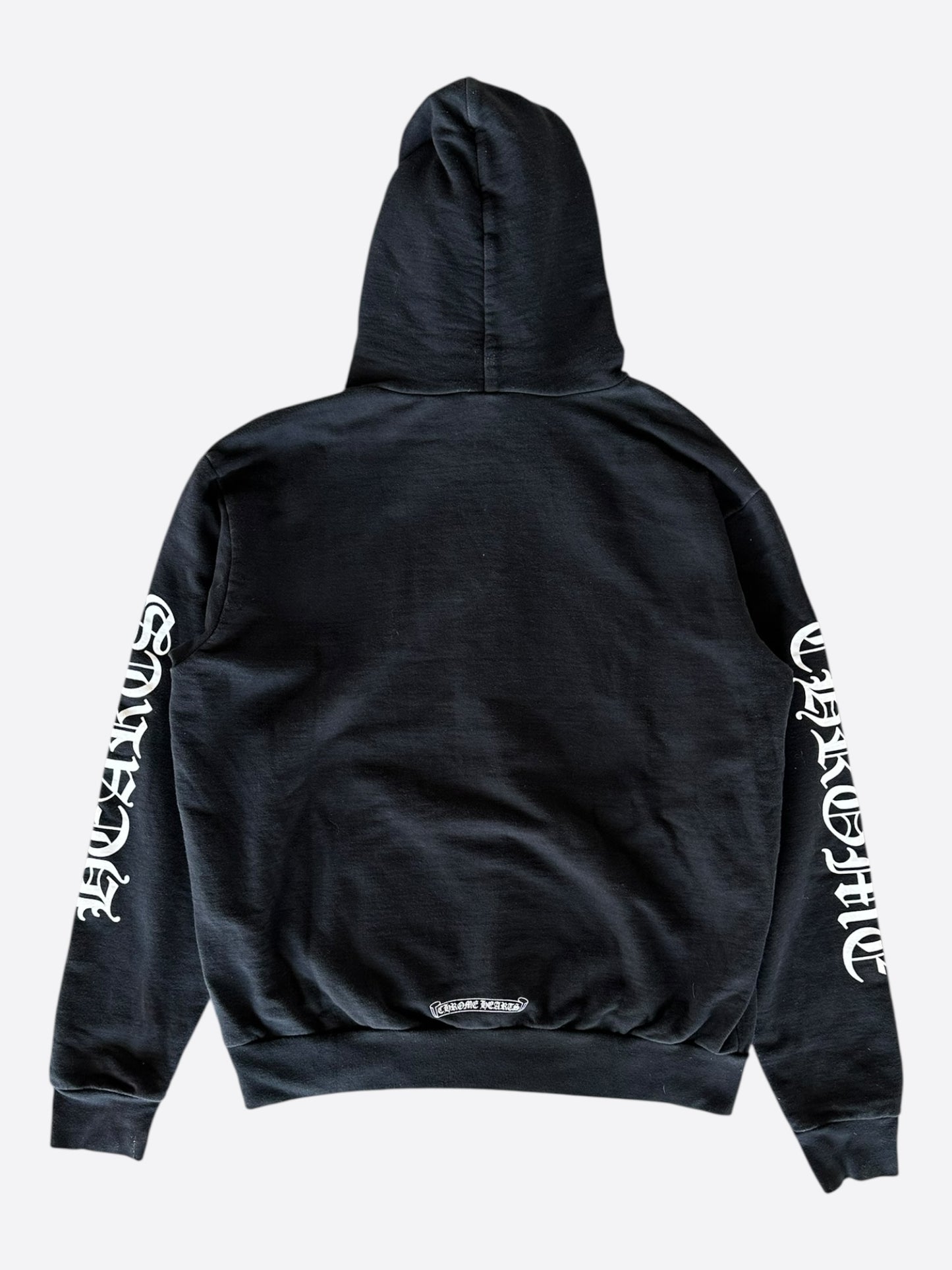 Chrome Hearts Black & White Script Logo Hoodie