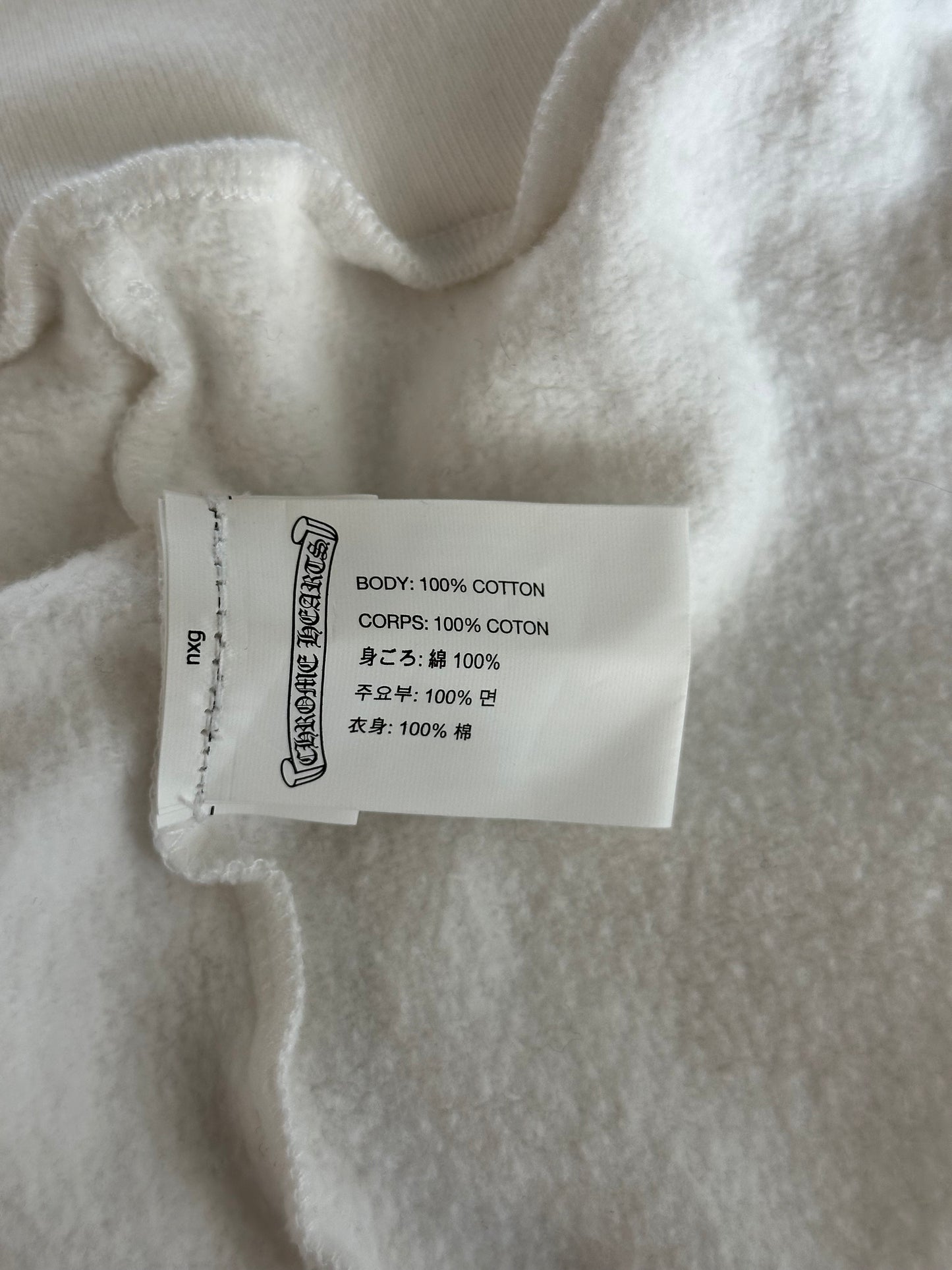 Chrome Hearts White & Black Script Logo Zip Up Hoodie