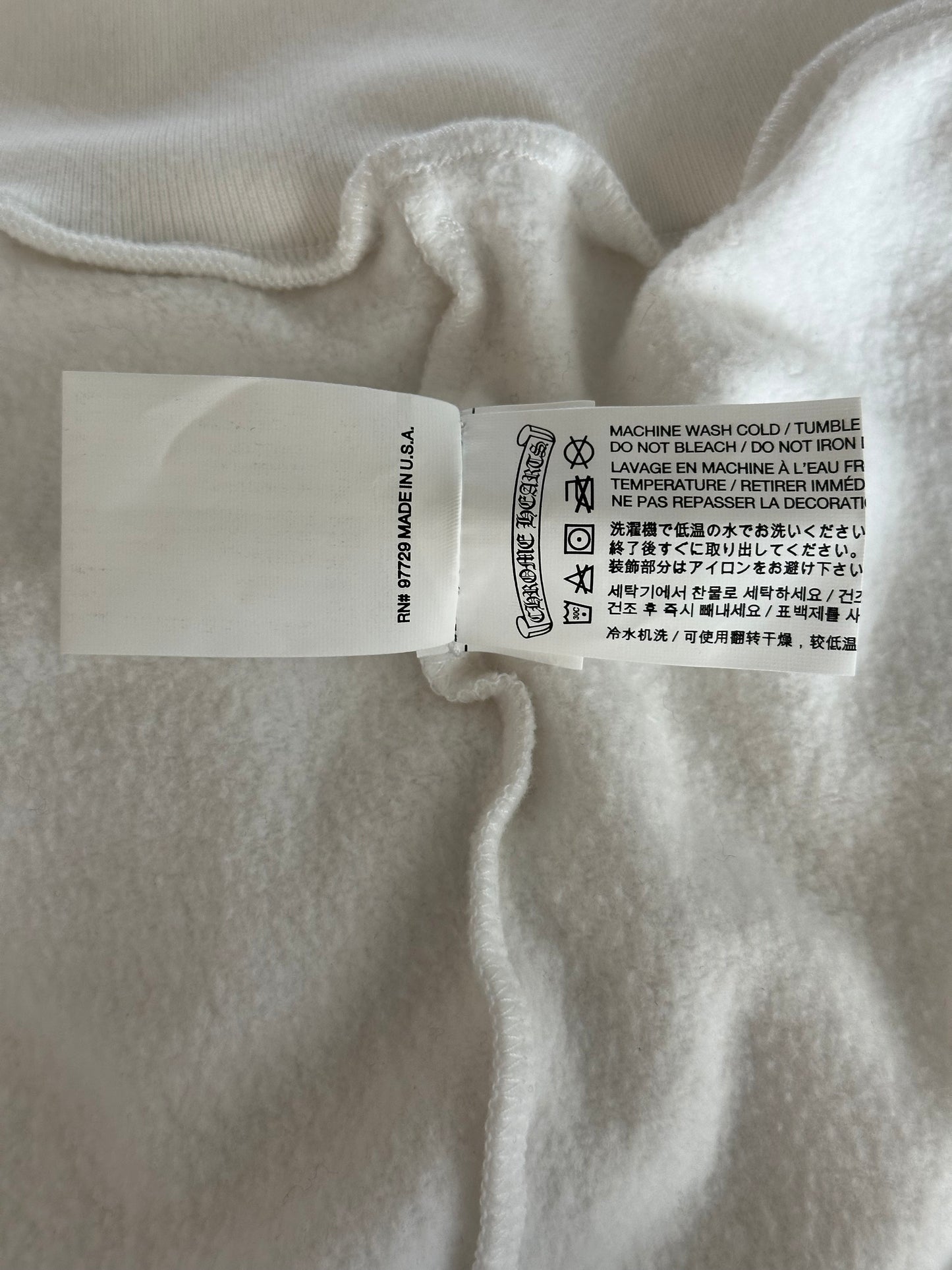 Chrome Hearts White & Black Script Logo Zip Up Hoodie
