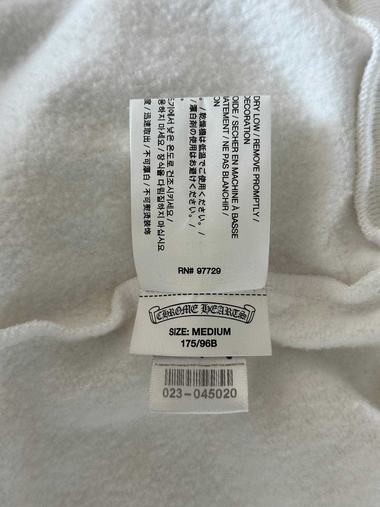 Chrome Hearts White & Black Script Logo Zip Up Hoodie
