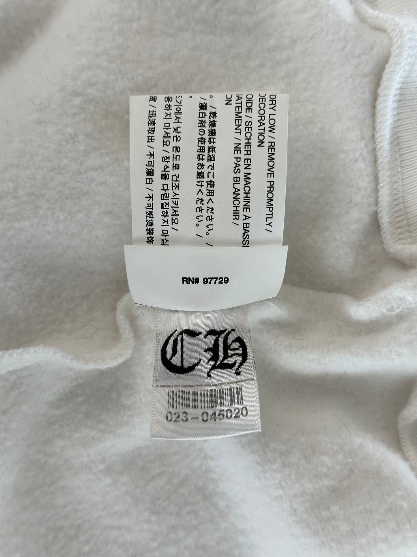 Chrome Hearts White & Black Script Logo Zip Up Hoodie