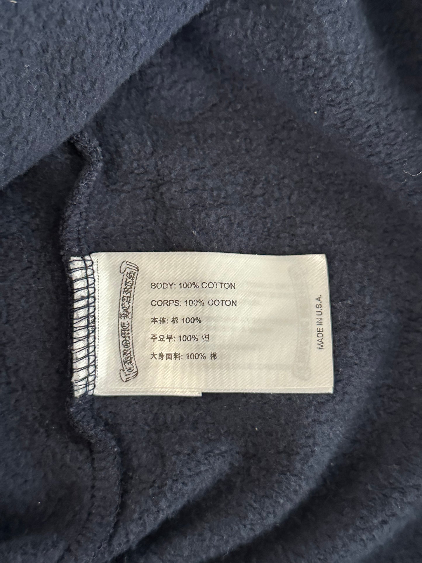 Chrome Hearts Navy & Red Horseshoe Logo Hoodie
