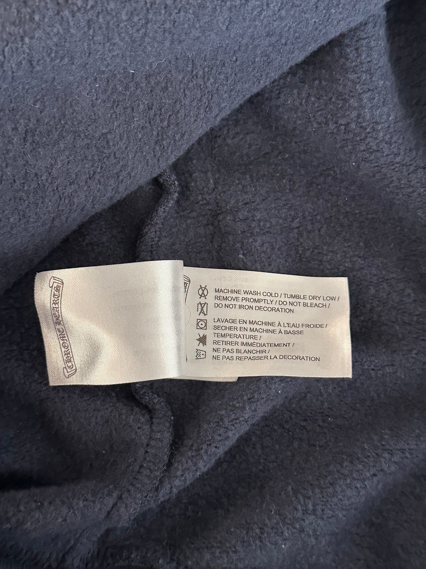 Chrome Hearts Navy & Red Horseshoe Logo Hoodie