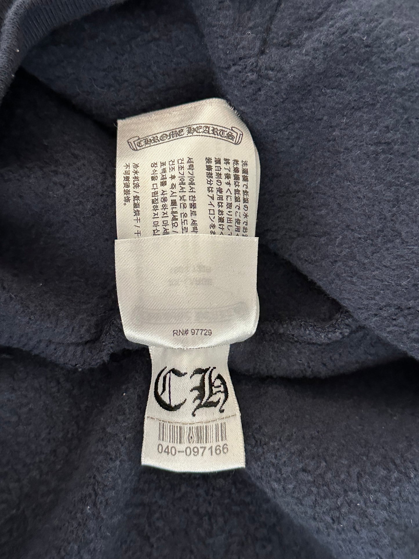 Chrome Hearts Navy & Red Horseshoe Logo Hoodie