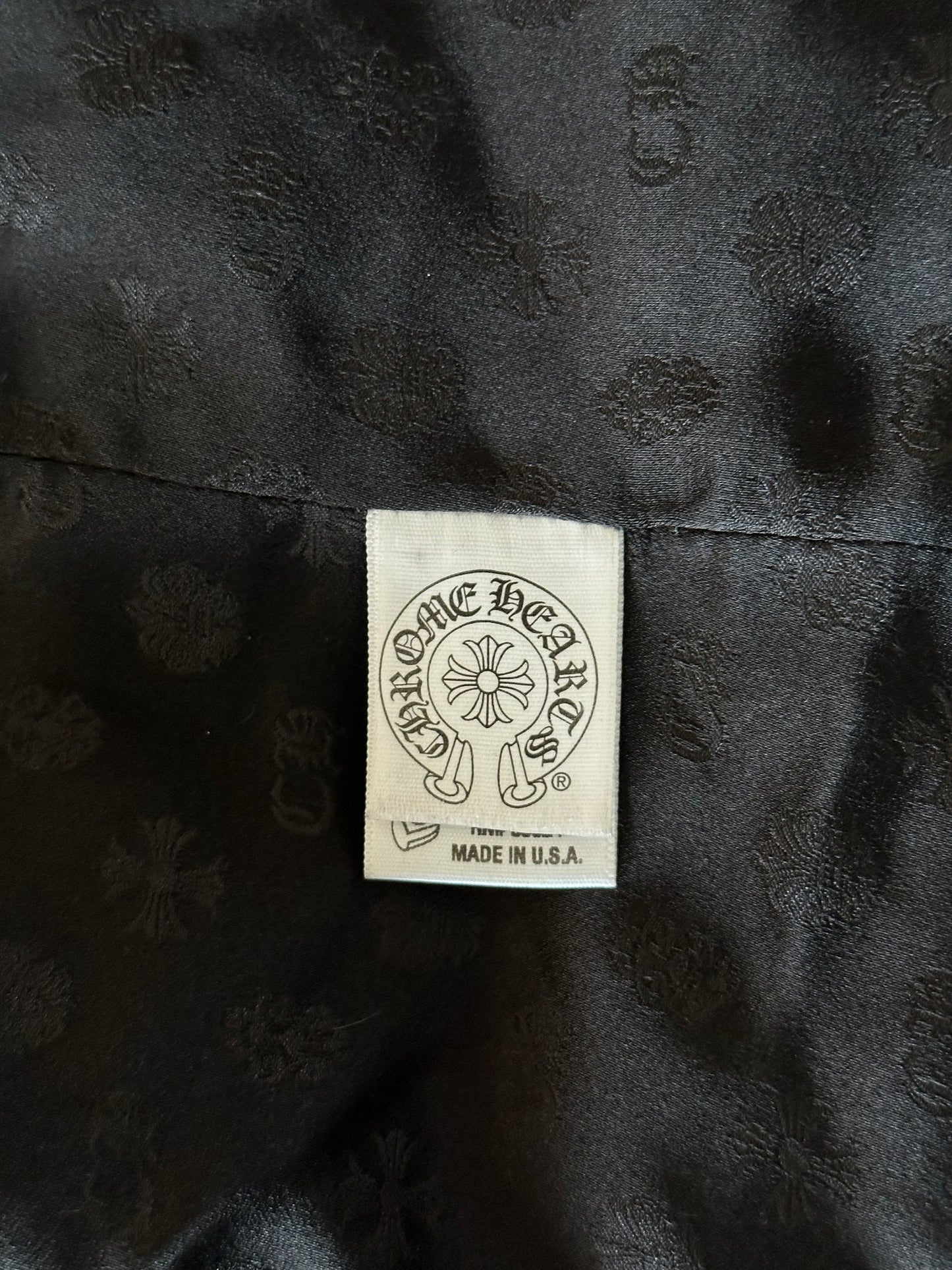 Chrome Hearts Black Leather Fleur Vest