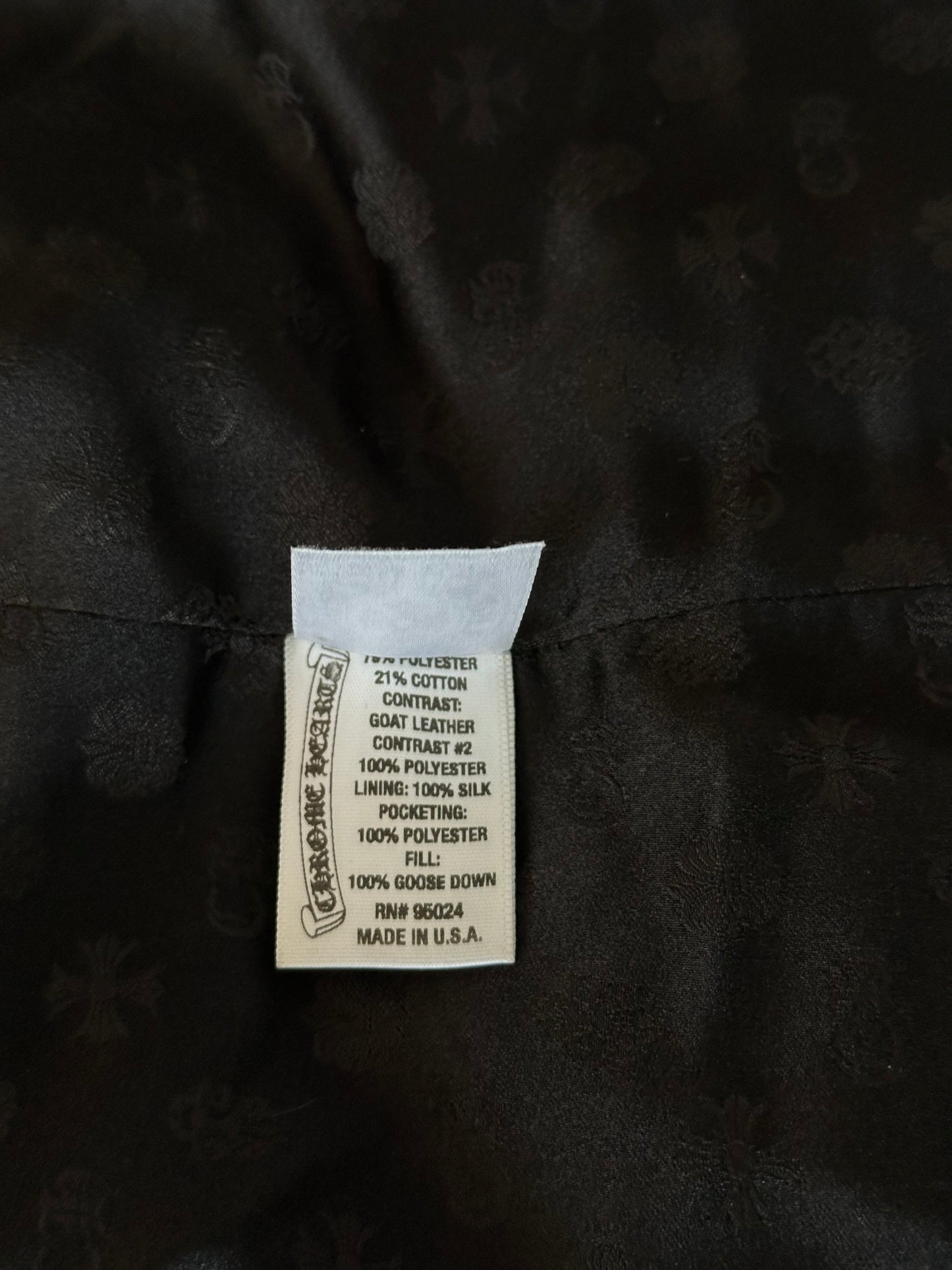 Chrome Hearts Black Leather Fleur Vest