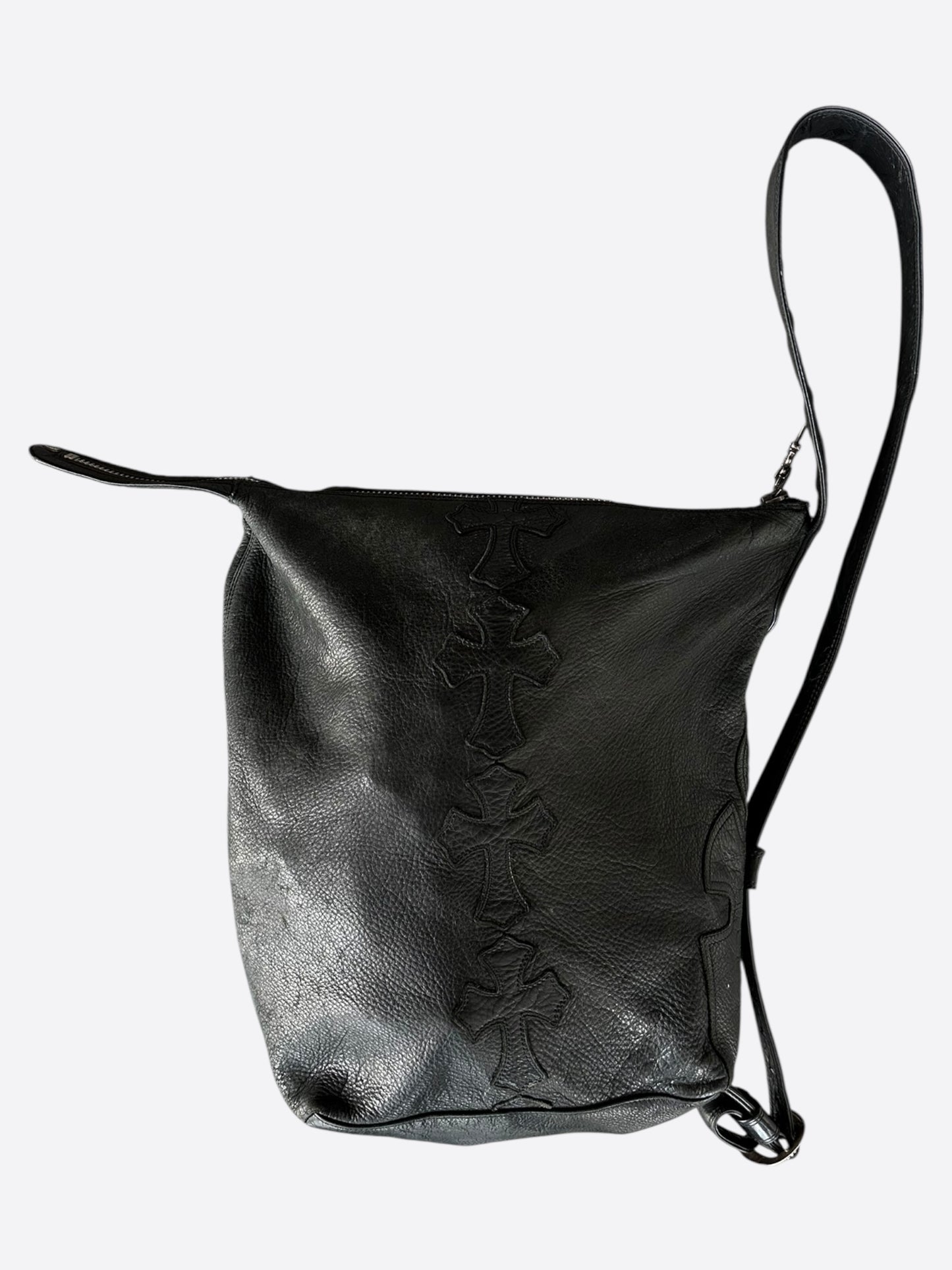 Chrome Hearts Black Lelo Cross Patch Messenger Bag
